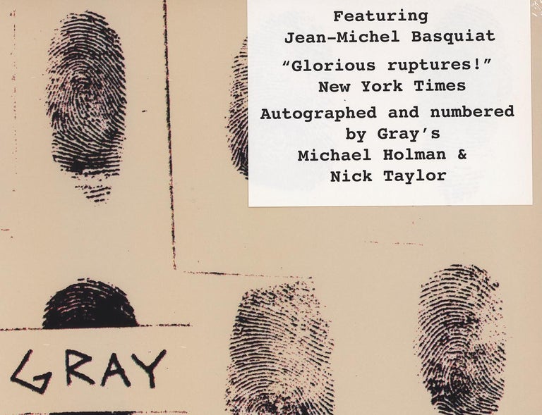 Basquiat Gray vinyl record signed (Basquiat Record Art) - Pop Art Print by Jean-Michel Basquiat