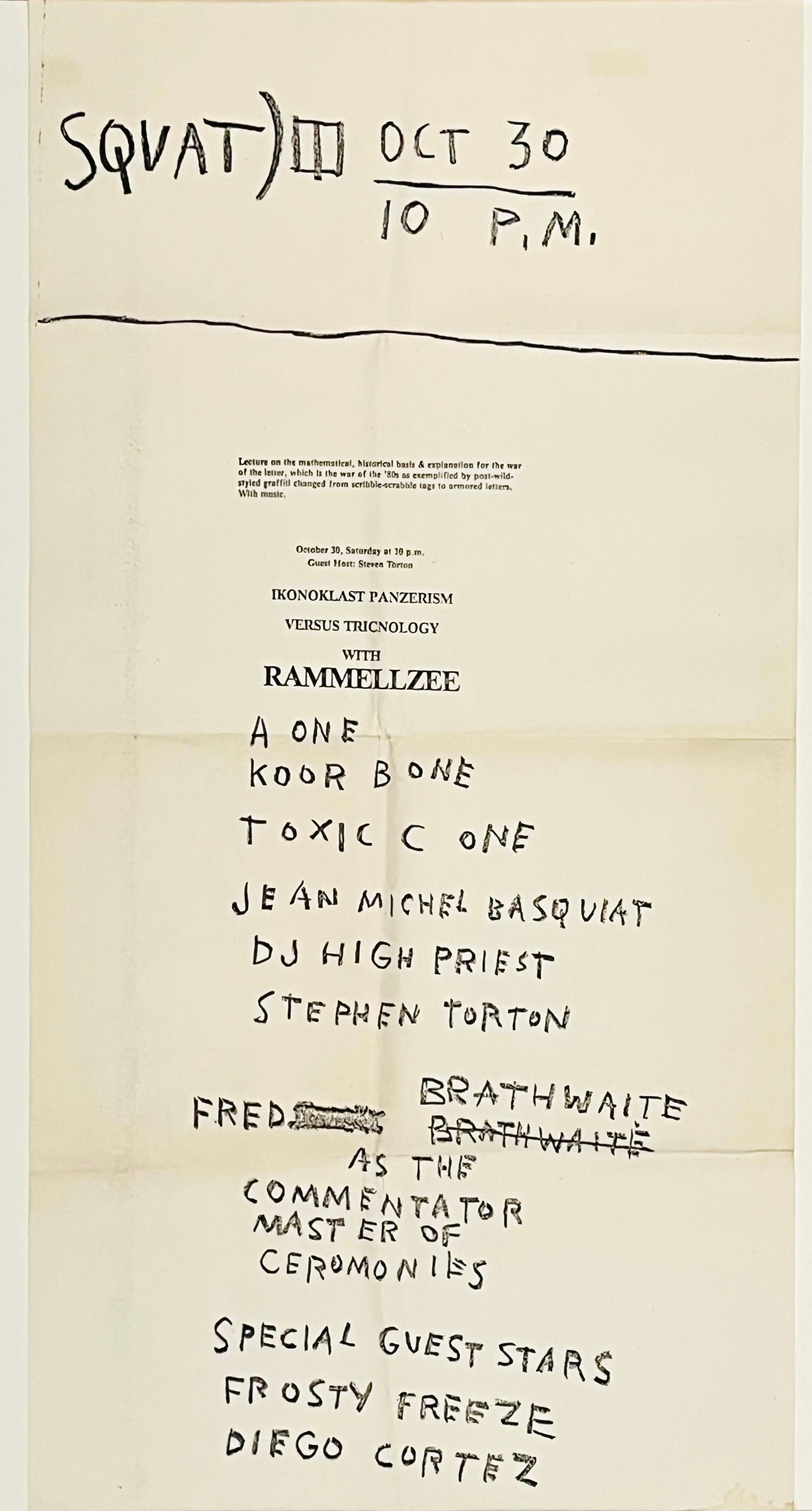 Basquiat Rammellzee Plakat 1982 – Print von Jean-Michel Basquiat