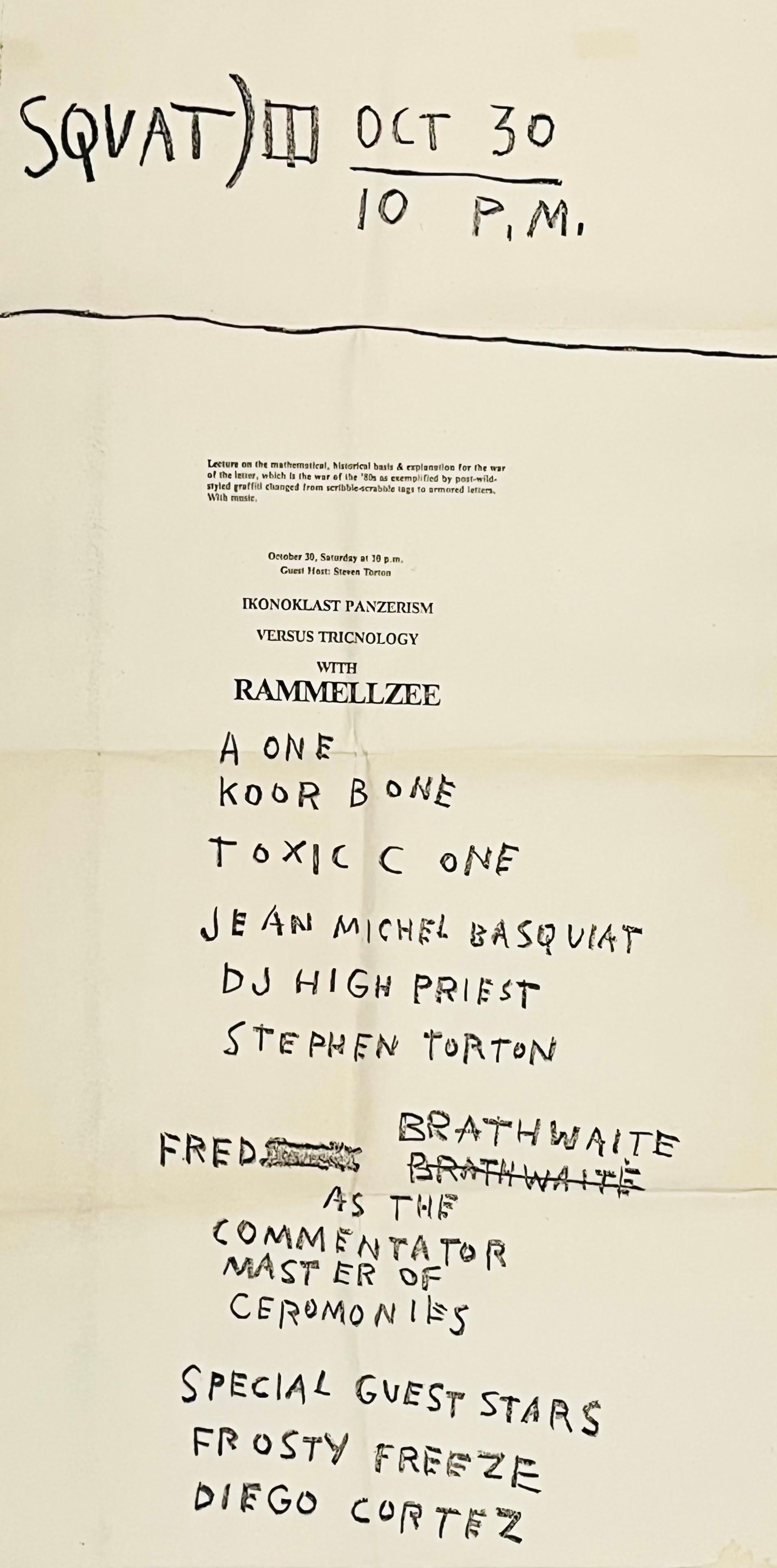 Jean-Michel Basquiat Abstract Print – Basquiat Rammellzee Plakat 1982
