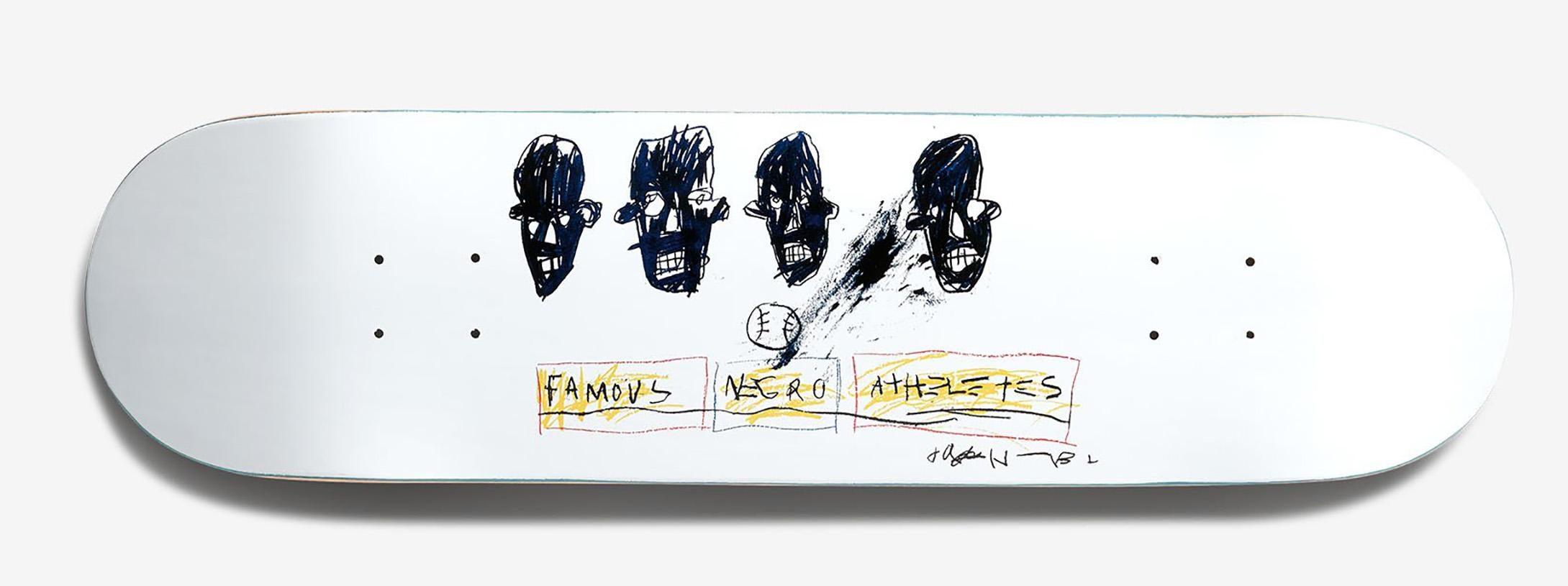 Basquiat Skateboard Deck (Basquiat Negro Athletes) - Print Pop Art di Jean-Michel Basquiat
