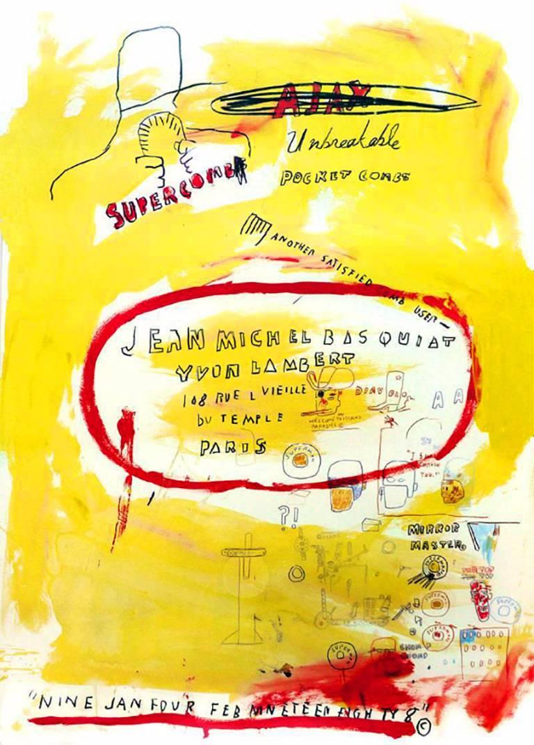Affiche « Basquiat Supercomb » 1988 - Print de Jean-Michel Basquiat
