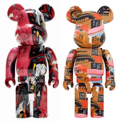 Used Basquiat Warhol Be@rbrick 1000% set of 2 works  (Basquiat Warhol Bearbrick)