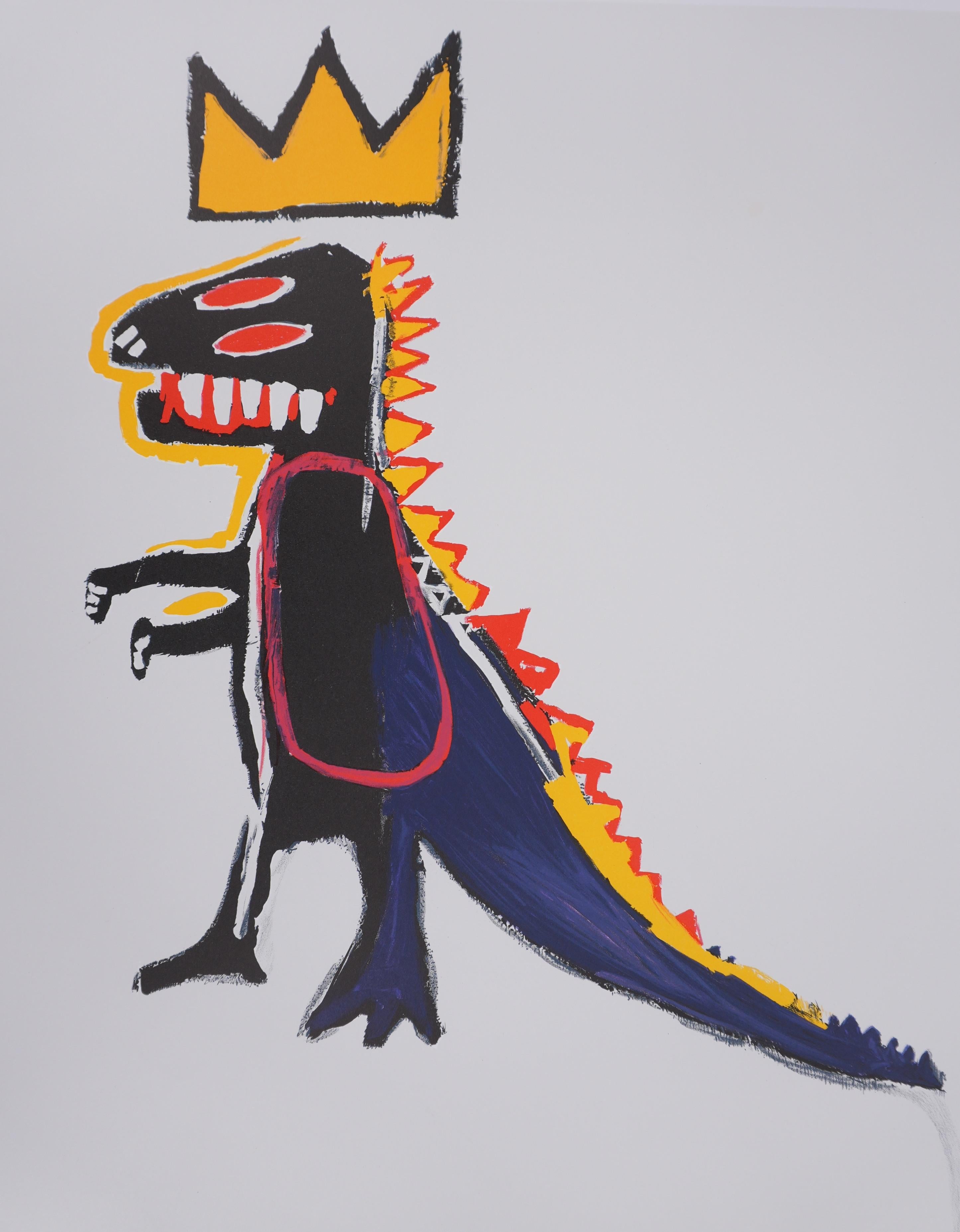 Crowned T-Rex - Lithograph, 1997 - American Modern Print by Jean-Michel Basquiat