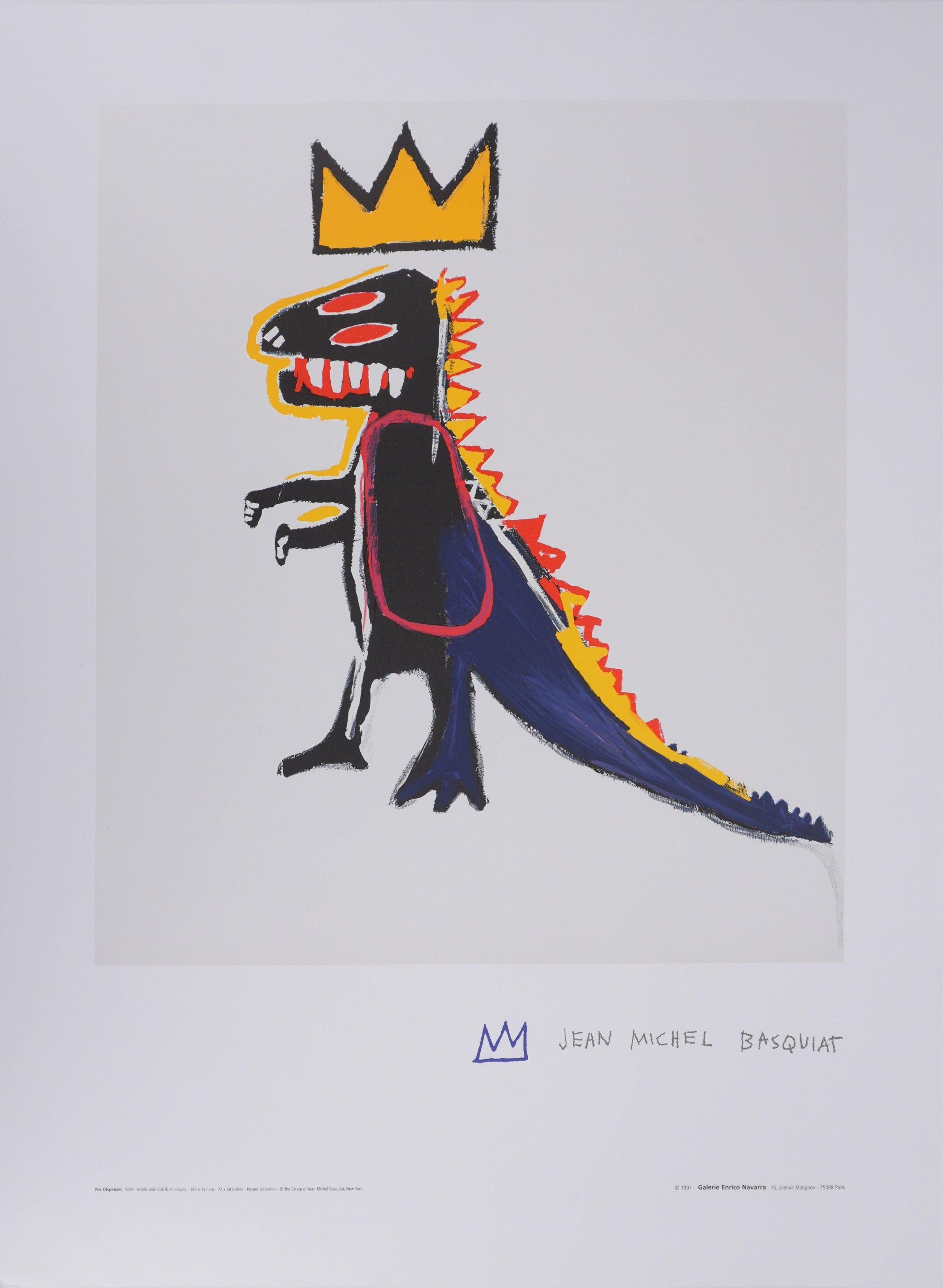 Jean-Michel Basquiat Animal Print - Crowned T-Rex (Pez Dispenser) - Lithograph, 1997