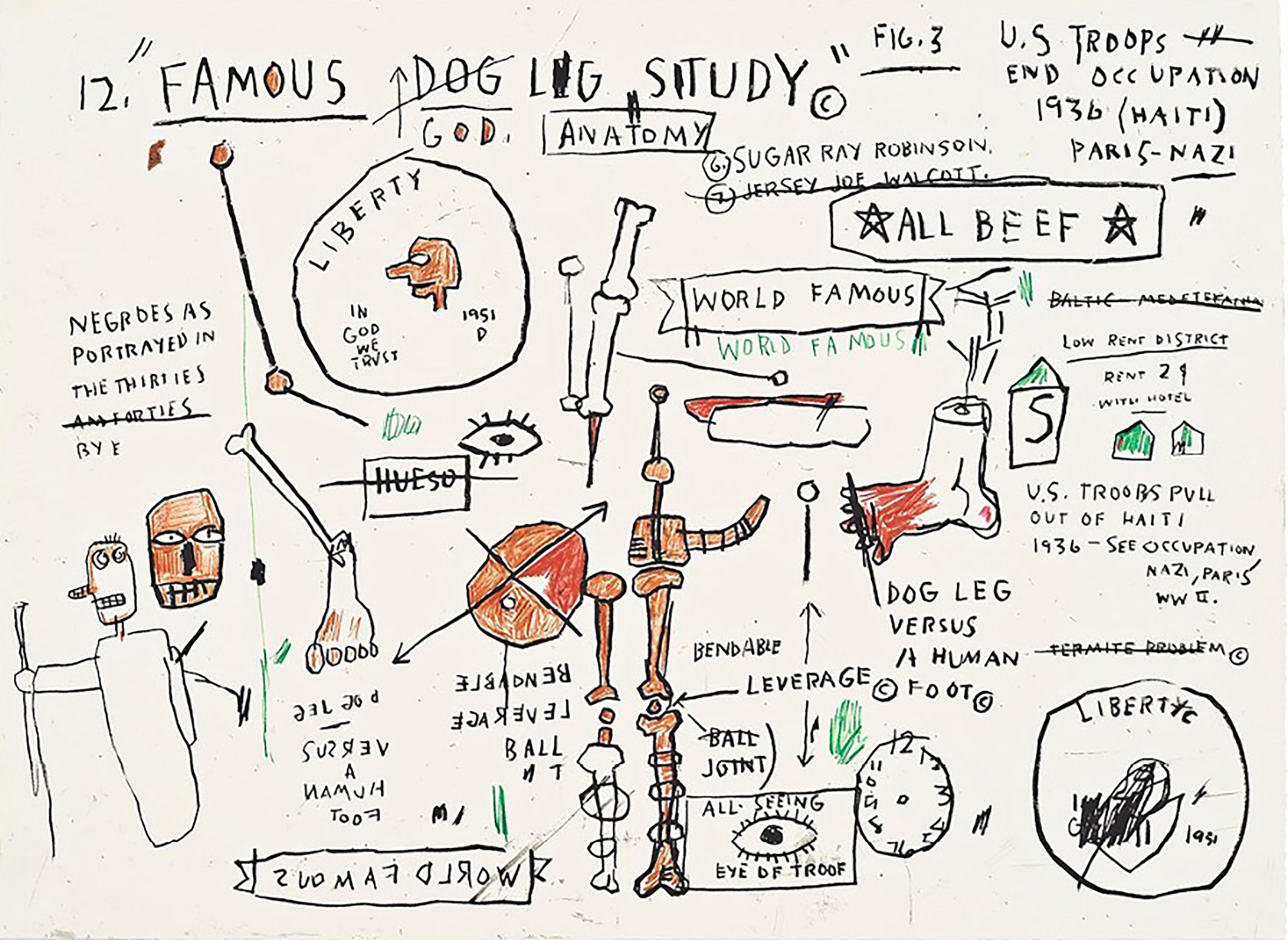 Dog Leg Study - Print by Jean-Michel Basquiat