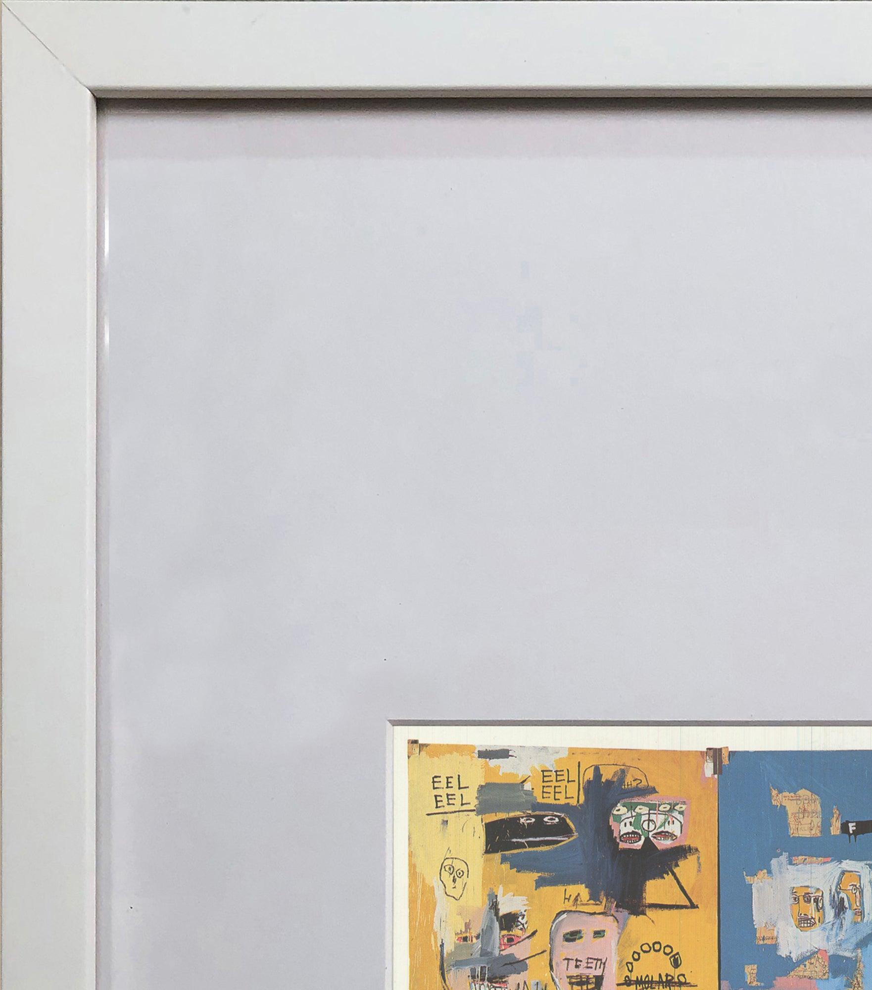 Esta notecard vintage en blanco, publicada por te Neues Publishing, muestra obras de arte de Jean-Michel Basquiat y es un raro ejemplo de su pintura titulada 