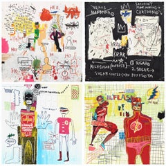 Jean-Michel Basquiat (after) Superhero Portfolio (Set of Four Screenprints)