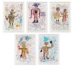 Jean-Michel Basquiat (nach) Das Portfolio der Figur