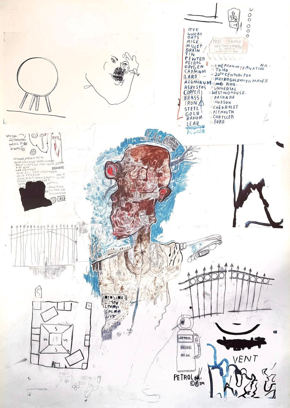 Jean-Michel Basquiat Gagosian gallery Los Angeles 1986 (exhibition poster) For Sale 2