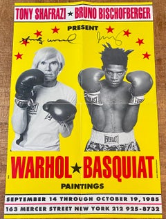 Signed Warhol Basquiat Boxing Poster 1985 (Warhol Basquiat collaborations)