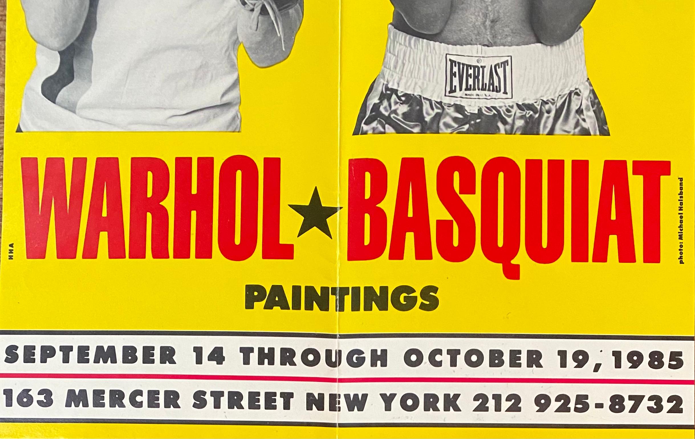 Signed Warhol Basquiat Boxing Poster 1985 (Warhol Basquiat collaborations) - Pop Art Print by Michael Halsband