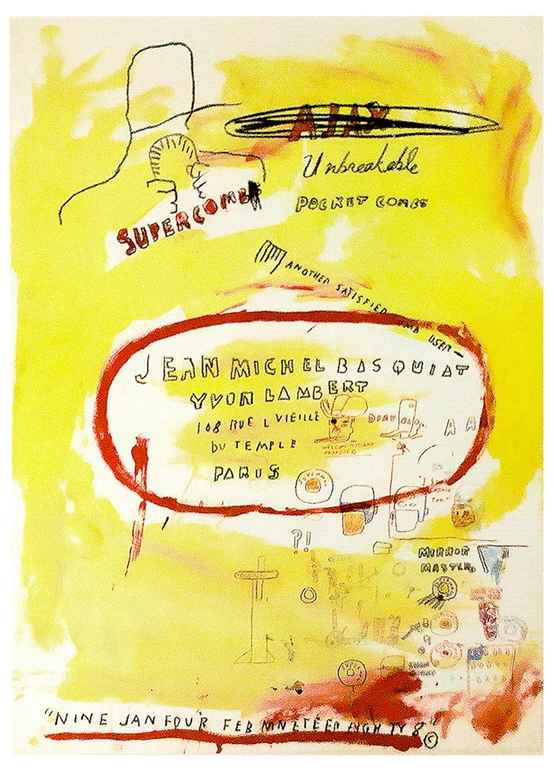 Supercomb Exhibition Poster, Yvon Lambert Gallery - Print by Jean-Michel Basquiat