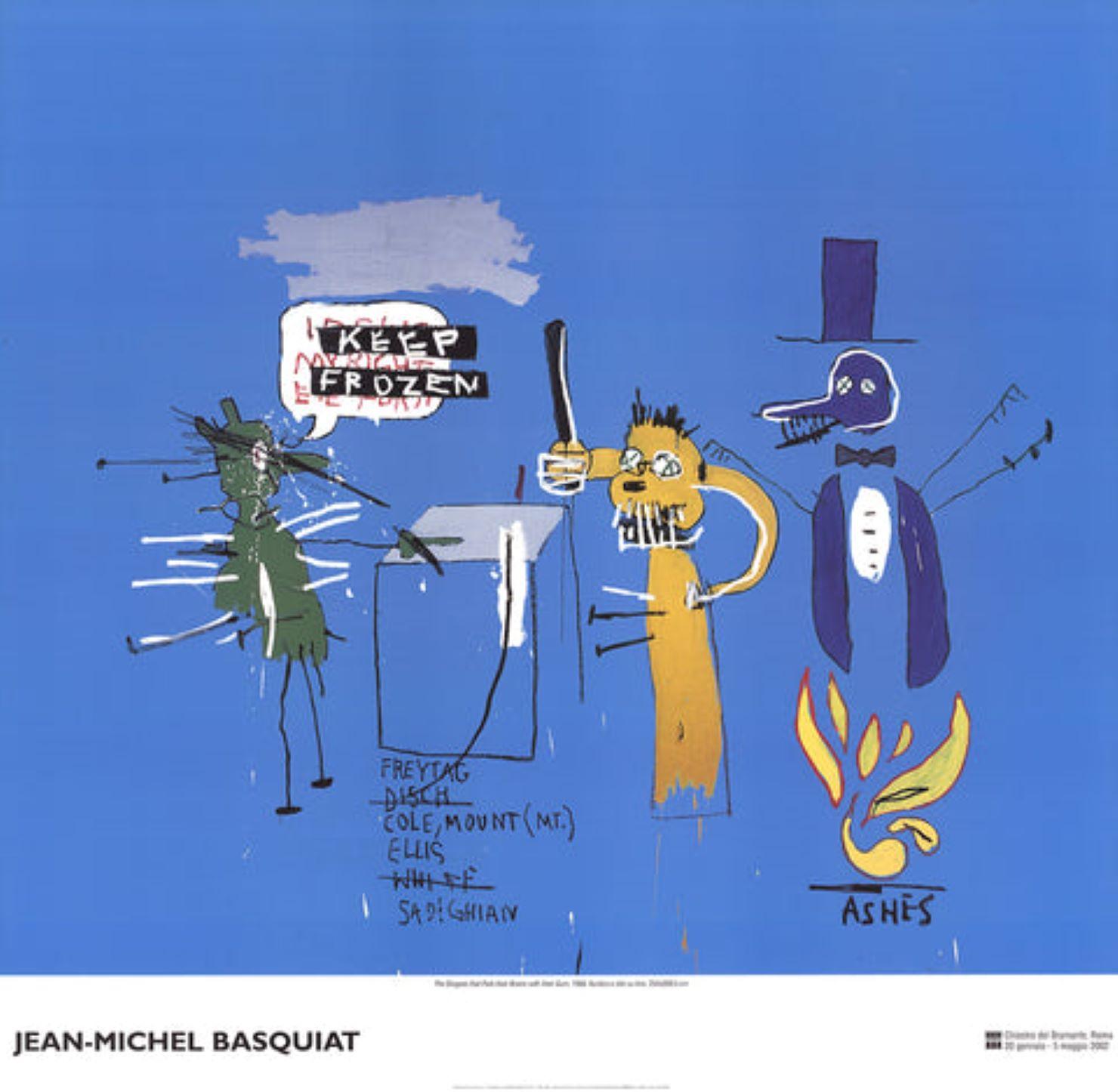 The Dingoes that Park Their Brain with Their Gum

By Jean-Michel Basquiat

2002

Medium: Offset Lithograph

Paper Size: 38.5 x 39.5 inches ( 98 x 100 cm )

Image Size: 34.5 x 39.5 inches ( 88 x 100 cm )

Edition Size: unknown