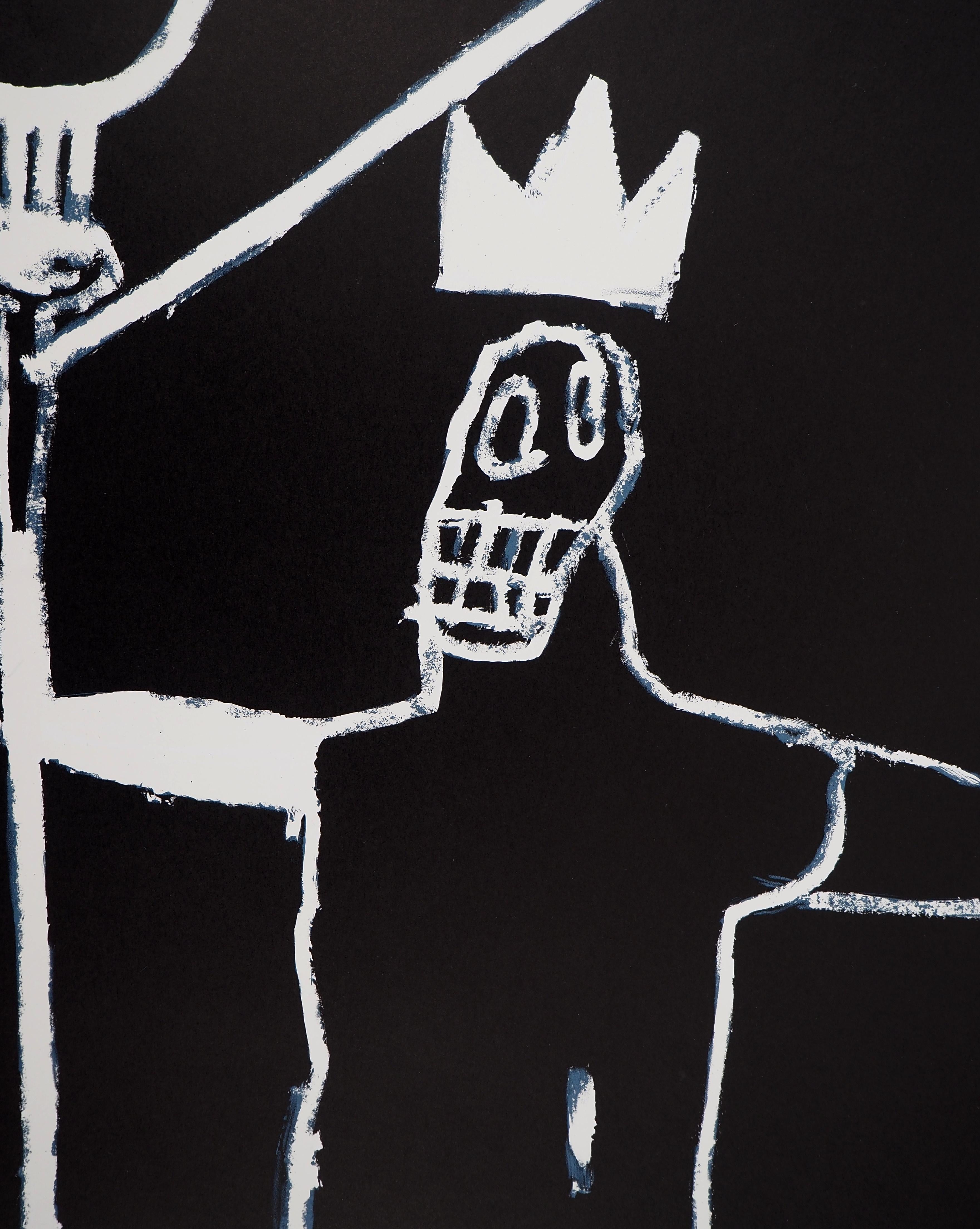 Jean-Michel Basquiat (1960-1988)
Le roi, 1997

Lithographie 
Signature imprimée dans la plaque
Sur papier 76 x 56 cm (c. 29.9 x 22 in)

Publié par la Galerie Enrico Navarra
Authentifié par la succession de Jean-Michel Basquiat

INFORMATION :