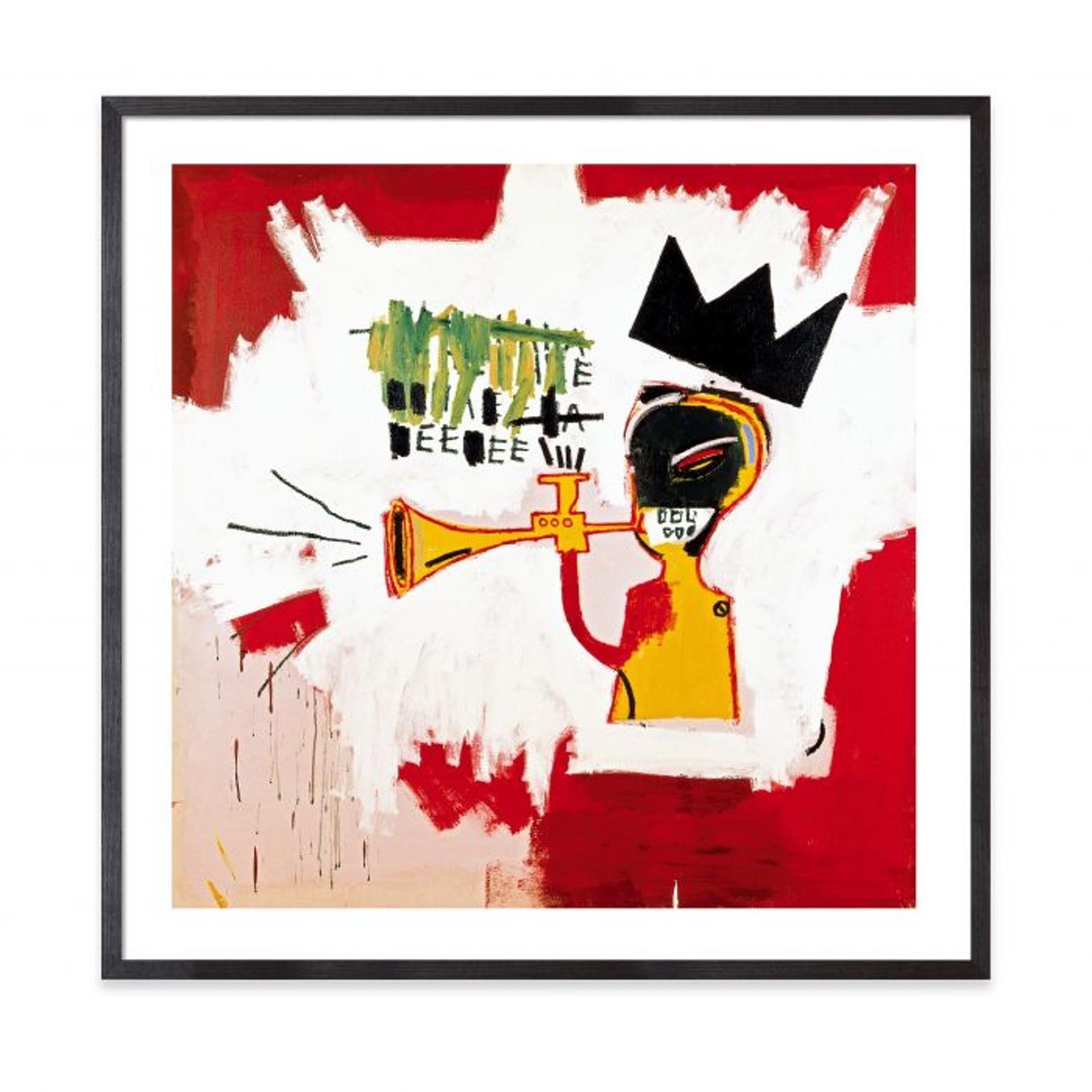 Jean-Michel Basquiat Figurative Print - Trumpet Framed Print