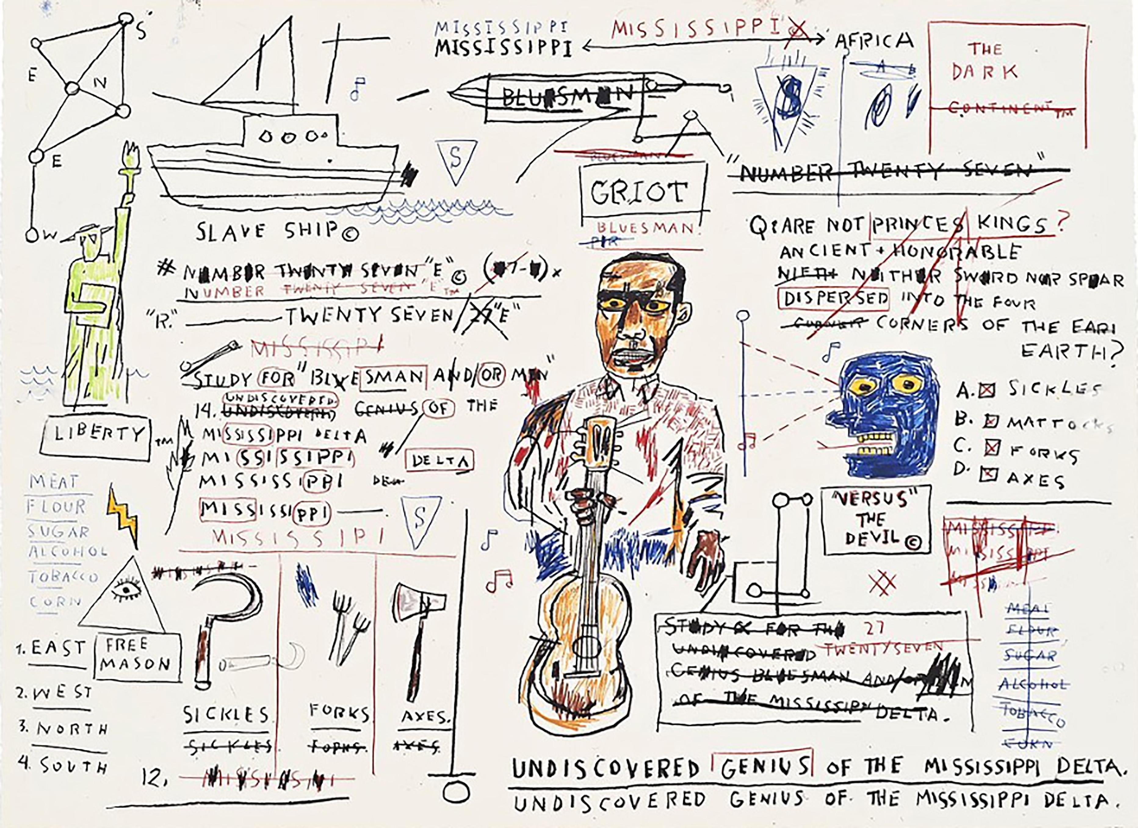 Undiscovered Genius - Print by Jean-Michel Basquiat