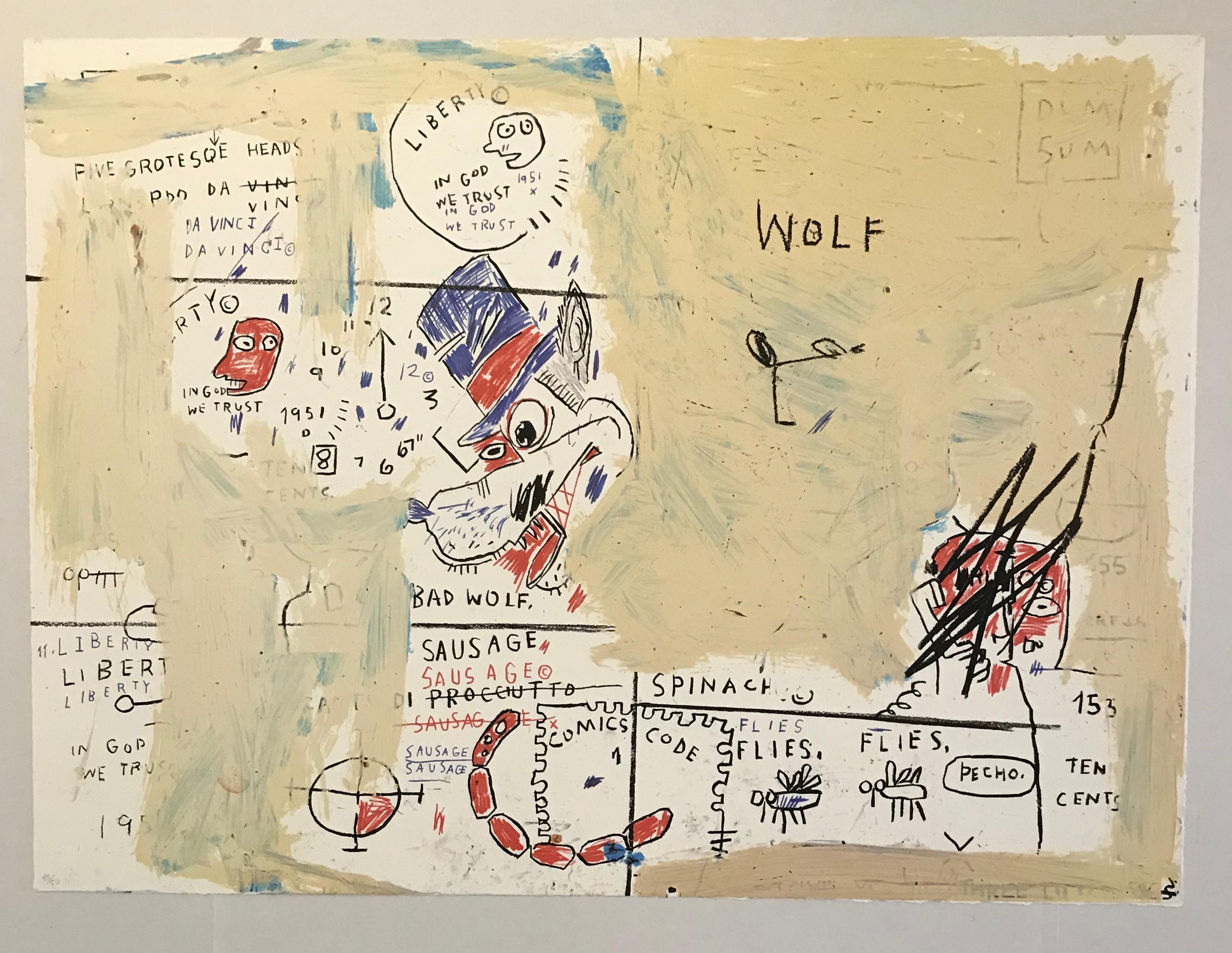 Wolf Sausage - Print by after Jean-Michel Basquiat