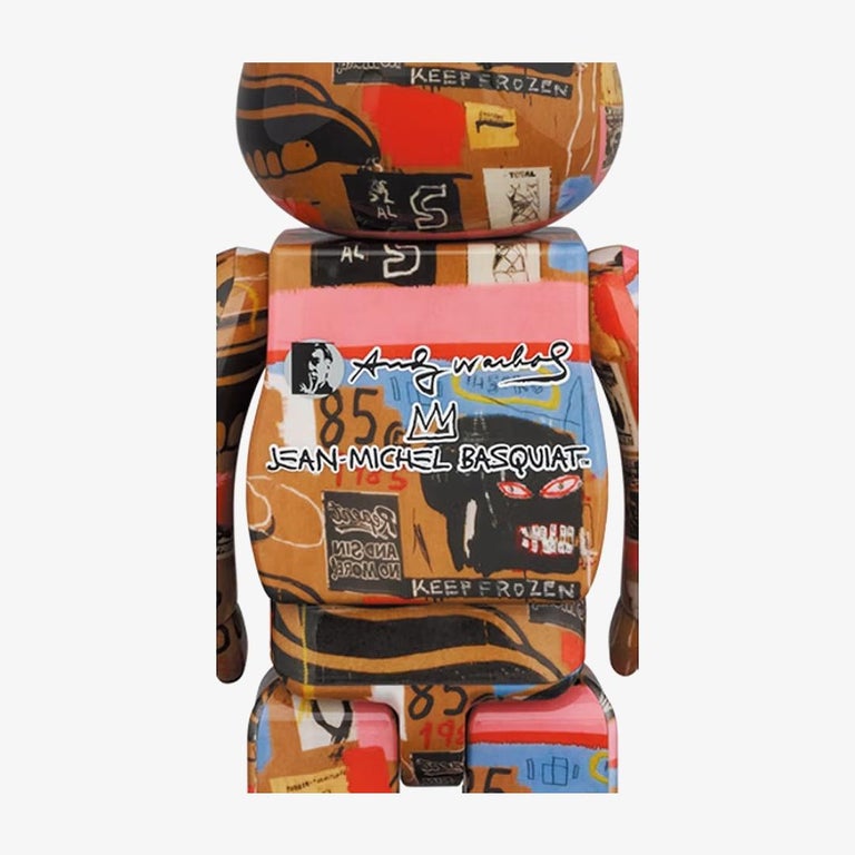 Bearbrick 1000% Andy Warhol X Jean-Michel Basquiat #1 - Figurine En Vinyle 72cm, Medicom Toy, édition 2021