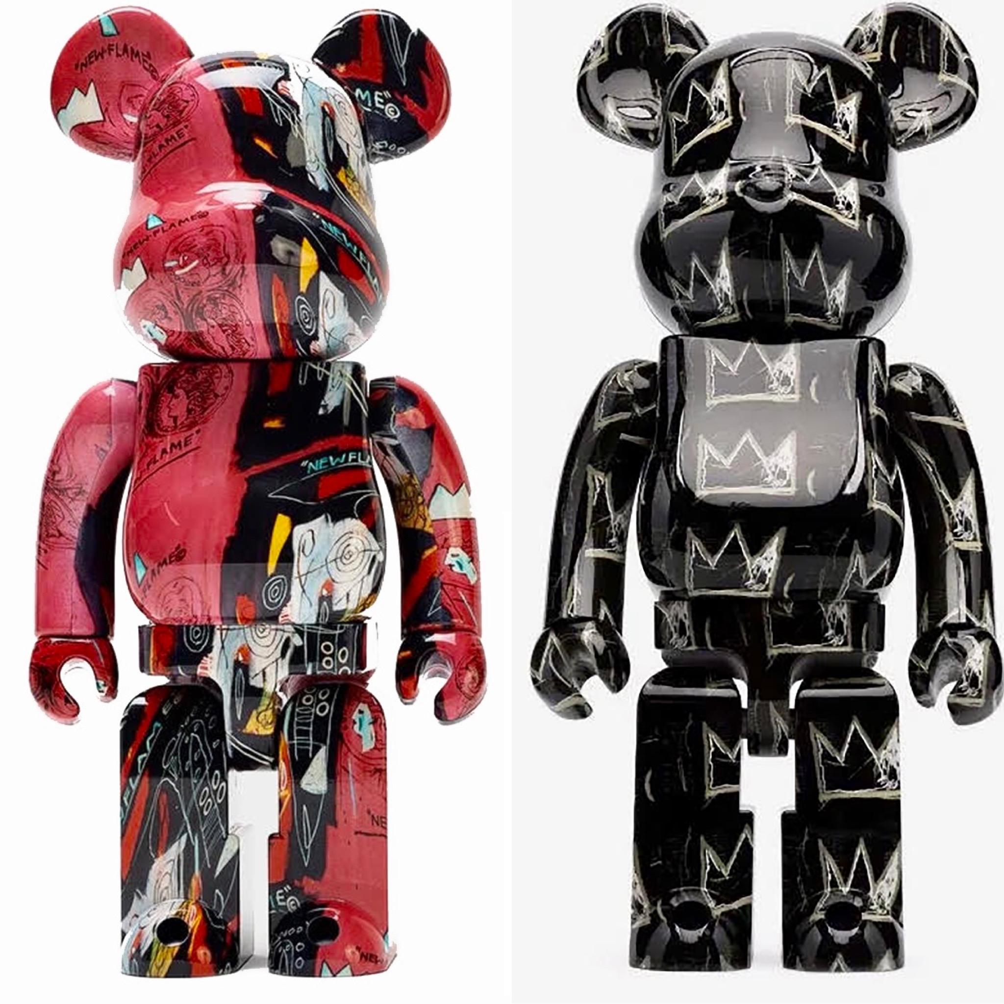 Warhol Basquiat Bearbrick 1000% figuras: 2 obras (Warhol Basquiat Be@rbrick) - Print de Jean-Michel Basquiat