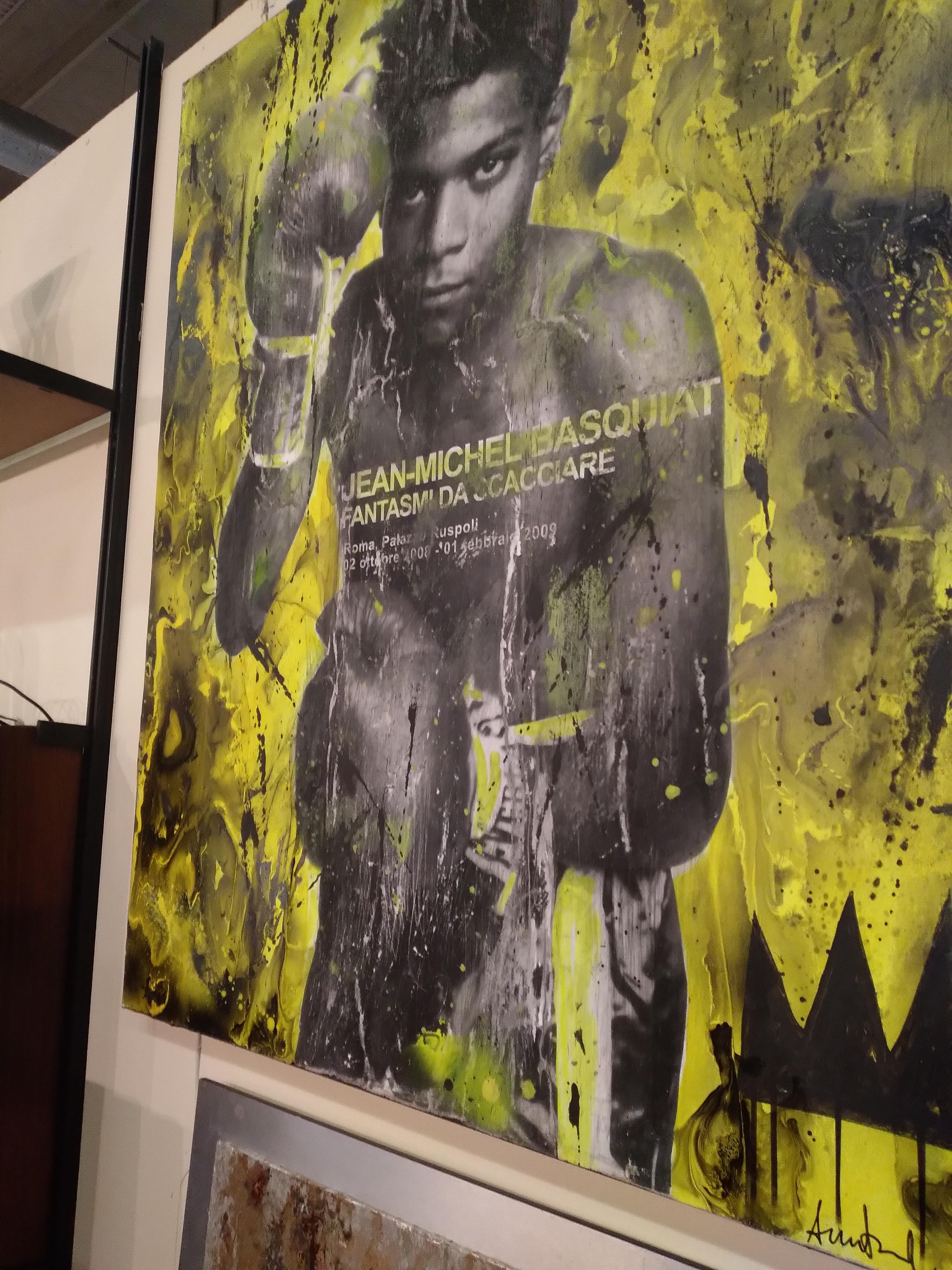 Peint École et photo de Jean Michel Basquiat  Anna Bianchi 2020 en vente