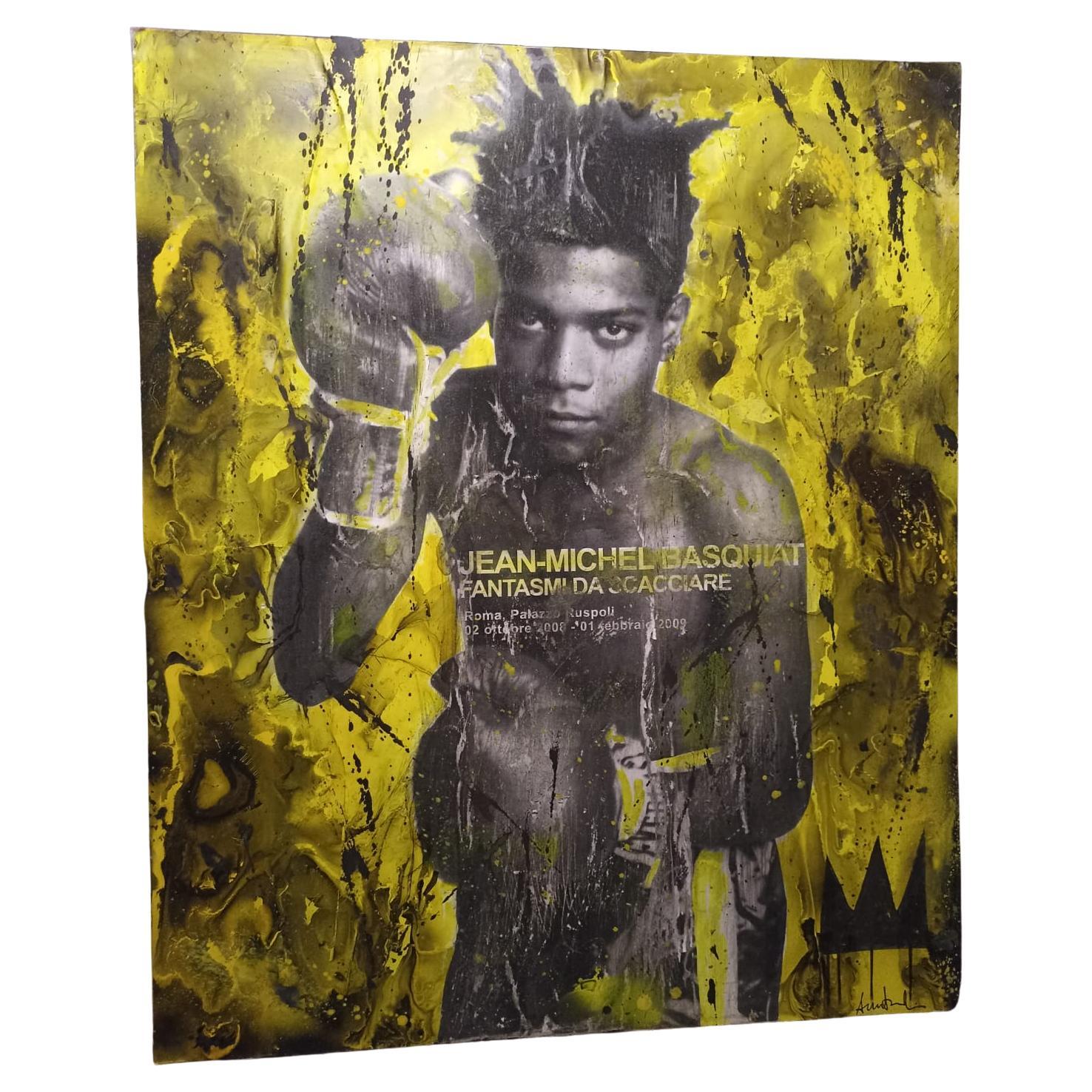 Jean Michel Basquiat College and Picture  by Anna Bianchi 2020 For Sale