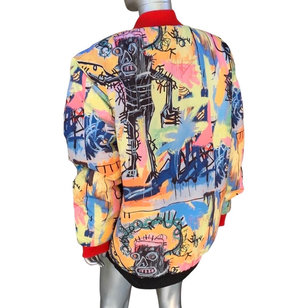 Jean-Michel Basquiat Colorful Print Puffer Jacket Size XL Fits All Unisex  6