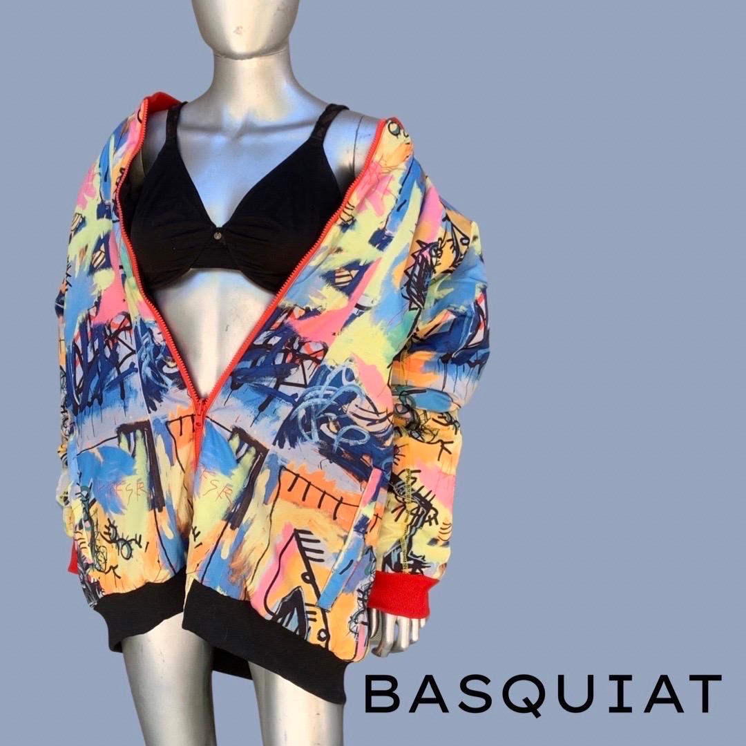 Jean-Michel Basquiat Colorful Print Puffer Jacket Size XL Fits All Unisex  7