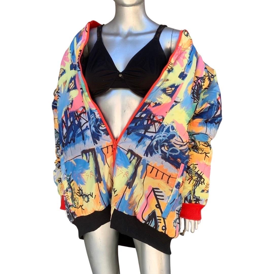 Jean-Michel Basquiat Colorful Print Puffer Jacket Size XL Fits All Unisex  4