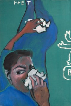 Horizontales Gemälde – Großformatiges Pop-Art-Kollaborationsgemälde, 1984
