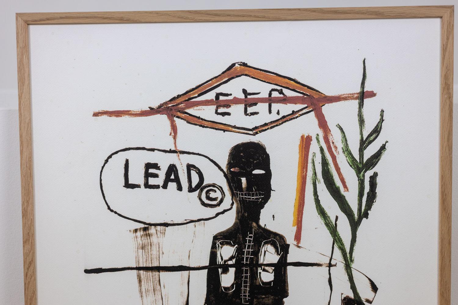Jean-Michel Basquiat

Color silkscreen print in its light oak frame.

It is numbered 30/100 and bears the dry stamp of the publisher Rupert Jason Smith (who was Andy Warhol’s printer and publisher).

American work produced in the 1990s.

Dimensions:
