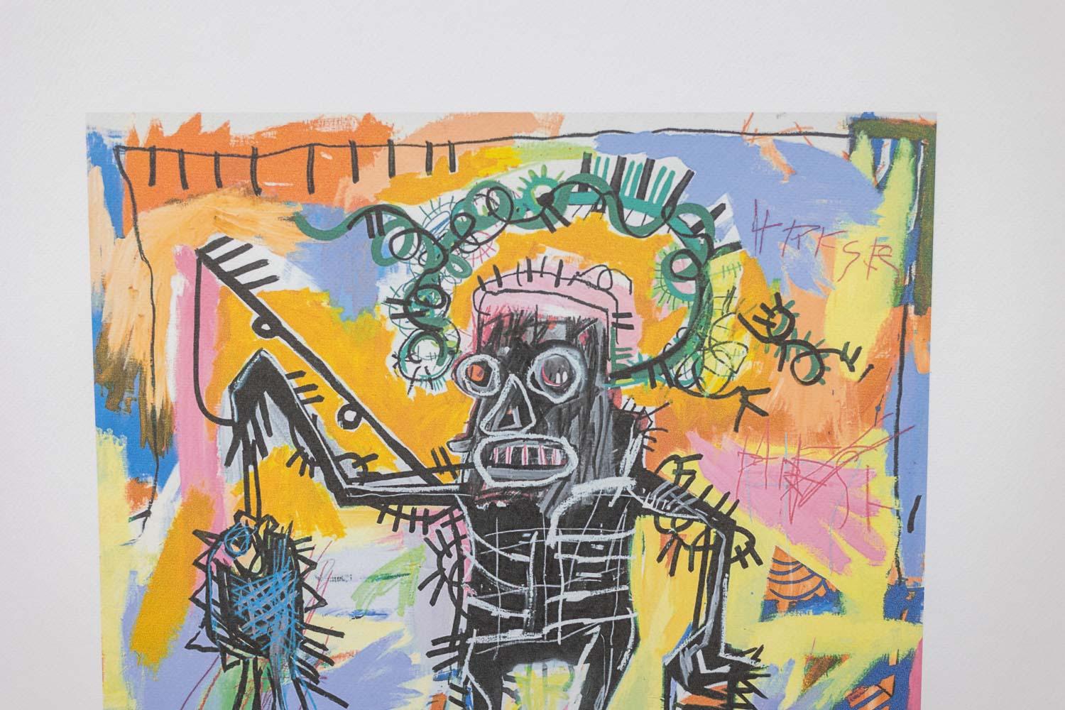 Jean-Michel Basquiat

Color silkscreen print in its light oak frame.

It is numbered 20/100 and bears the dry stamp of the publisher Rupert Jason Smith (who was Andy Warhol’s printer and publisher).

American work produced in the 1990s.

Dimensions: