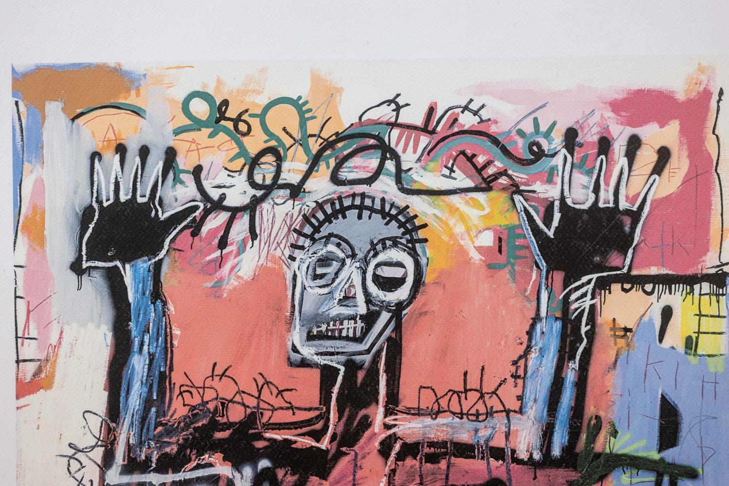 Jean-Michel Basquiat

Color silkscreen print in its light oak frame.

It is numbered out of 100 and bears the embossed stamp of the publisher Rupert Jason Smith (who was Andy Warhol’s printer and publisher).

American work produced in the
