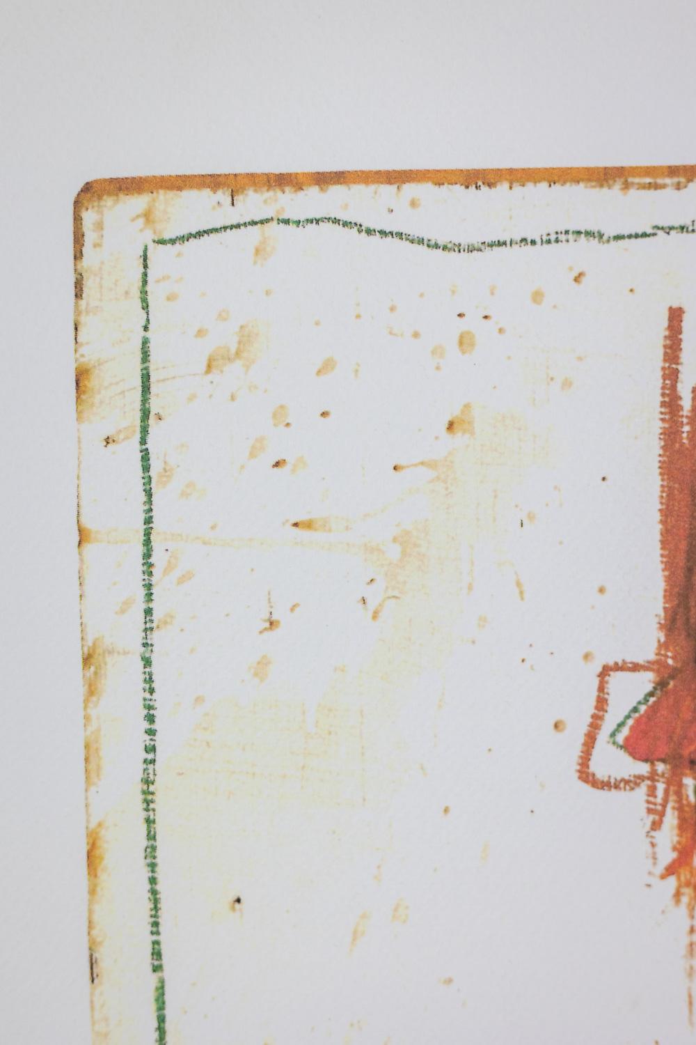 Central American Jean-Michel Basquiat. Numbered color silkscreen print. 1990s. For Sale