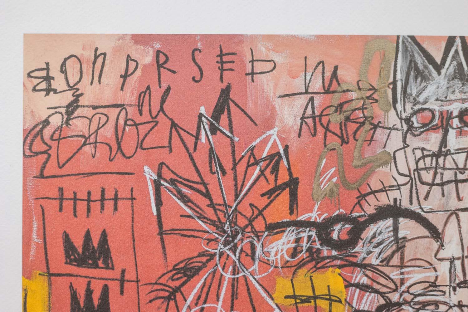 Jean-Michel Basquiat. Nummerierter Farbserigrafie-Druck. 1990s. im Zustand „Hervorragend“ im Angebot in Saint-Ouen, FR