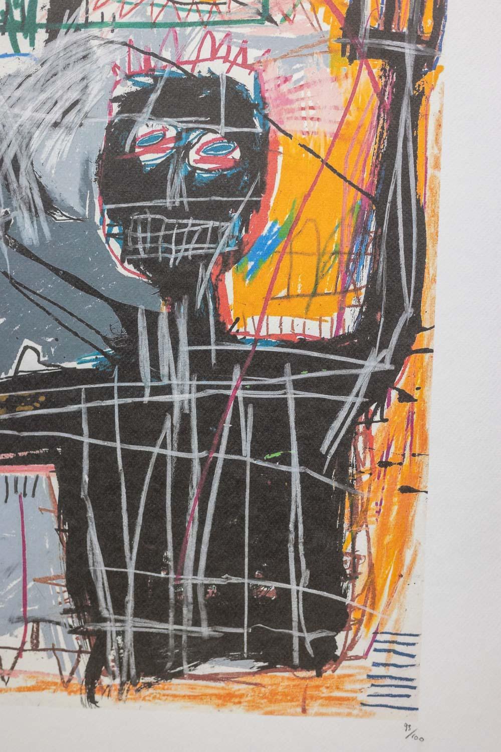 Jean-Michel Basquiat. Numbered color silkscreen print. 1990s. im Zustand „Hervorragend“ im Angebot in Saint-Ouen, FR