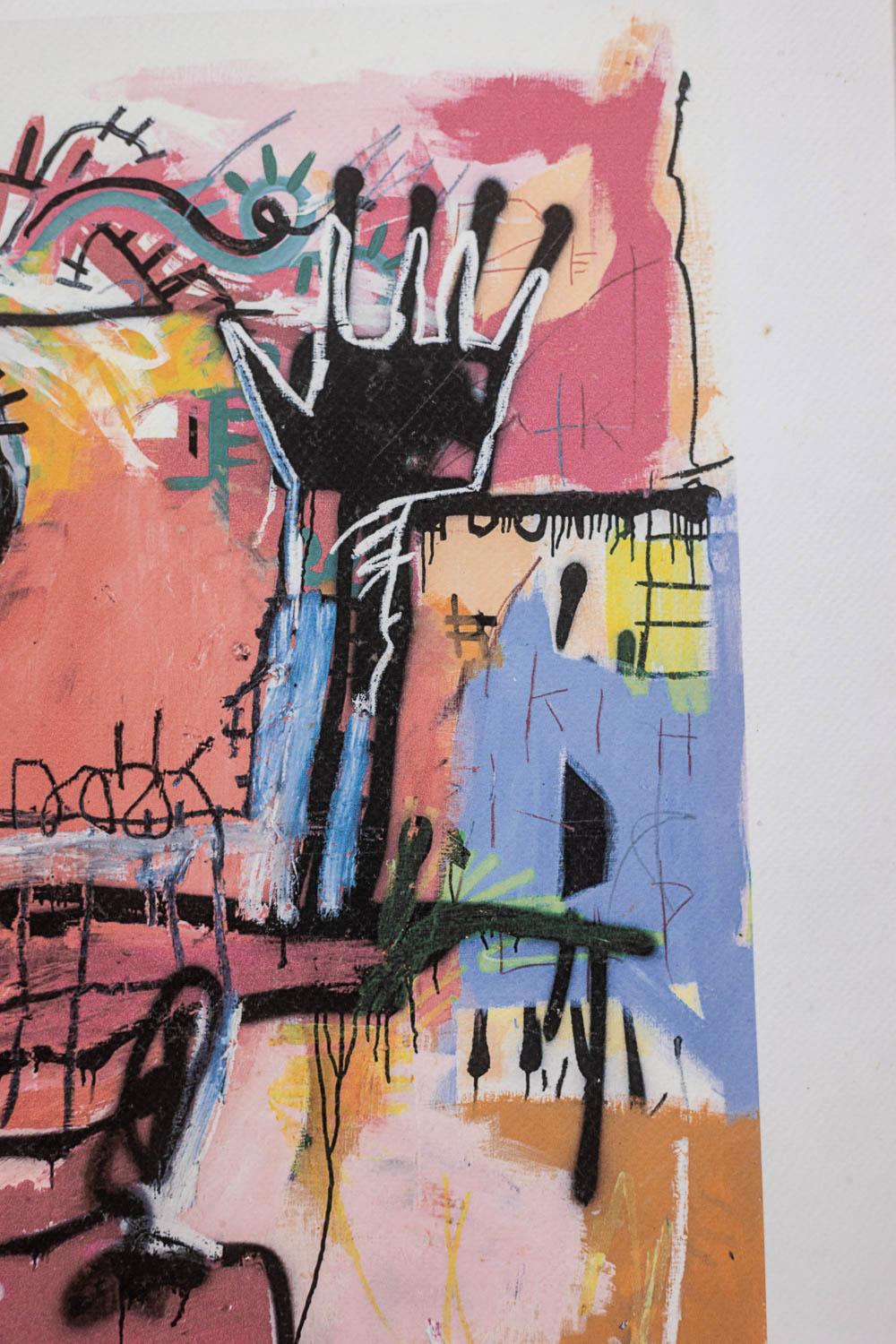 20th Century Jean-Michel Basquiat. Numbered color silkscreen print. 1990s. For Sale