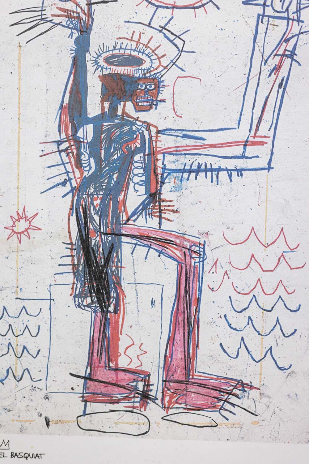 Jean-Michel Basquiat. Nummerierter Farbserigrafie-Druck. 1990s. (Eichenholz) im Angebot