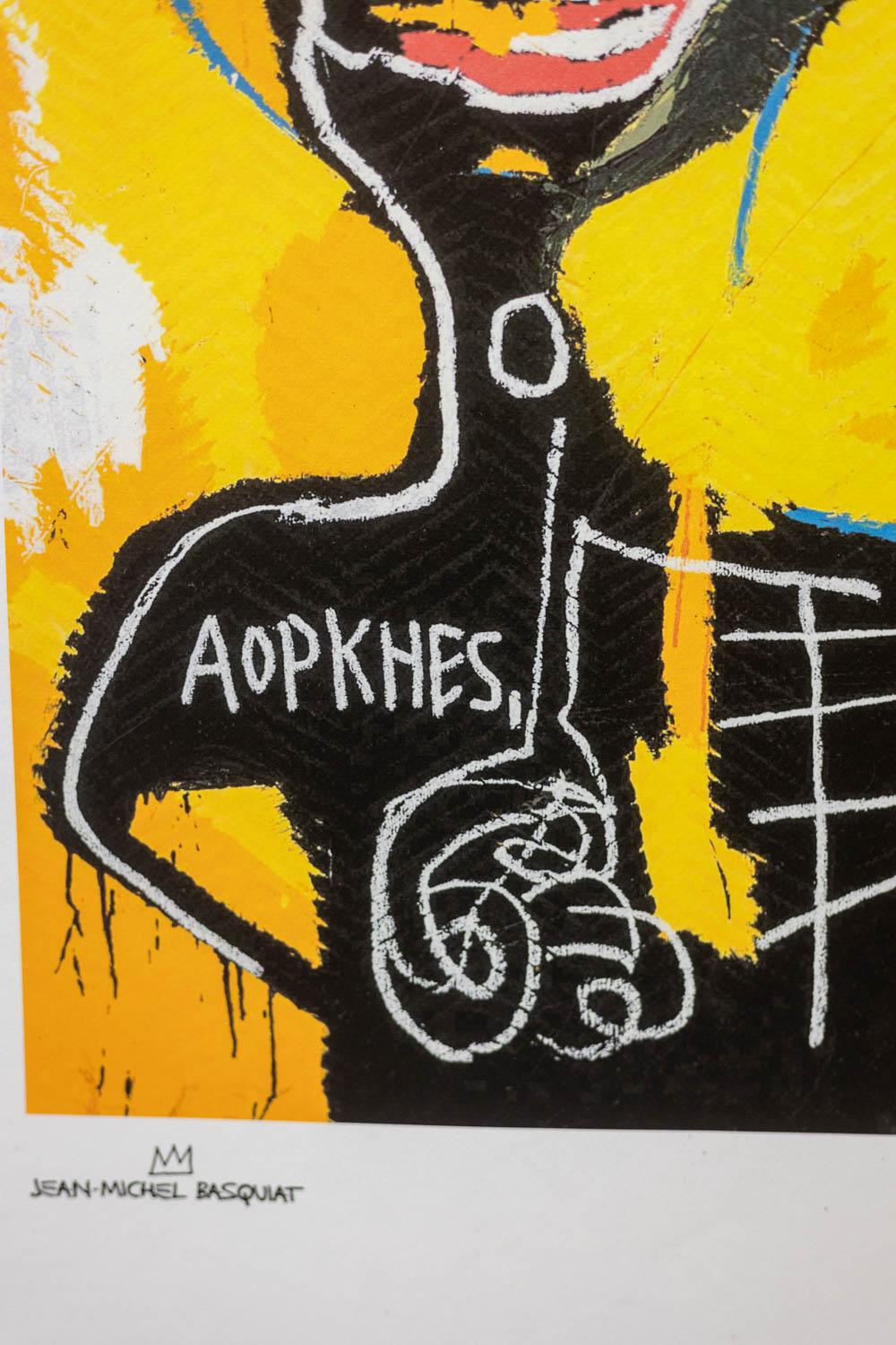 Jean-Michel Basquiat. Nummerierter Farbserigrafie-Druck. 1990s. (Eichenholz) im Angebot
