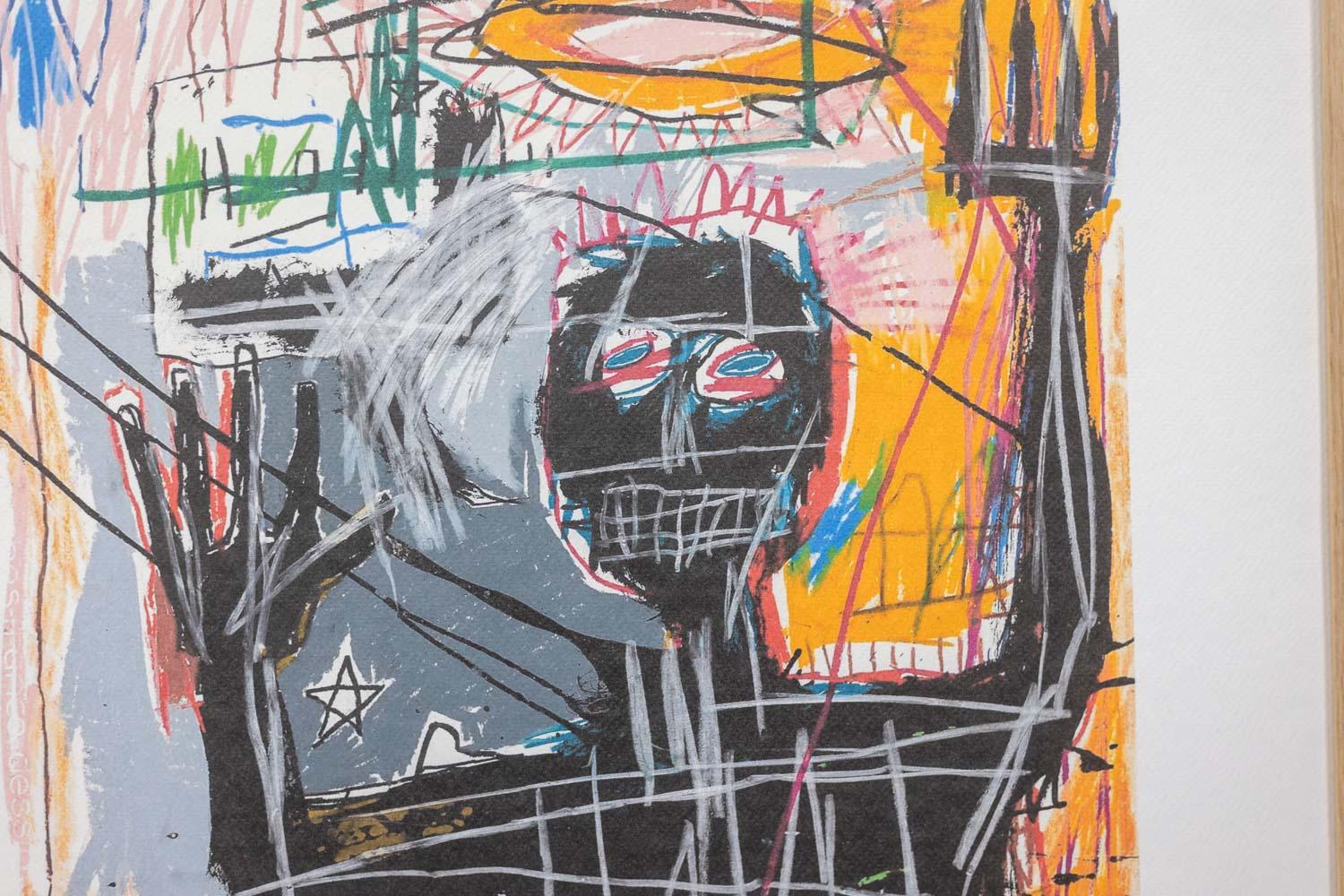 Jean-Michel Basquiat. Numbered color silkscreen print. 1990s. (Eichenholz) im Angebot