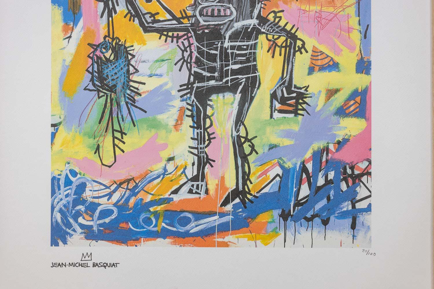 Jean-Michel Basquiat. Numbered color silkscreen print. 1990s. (Eichenholz) im Angebot