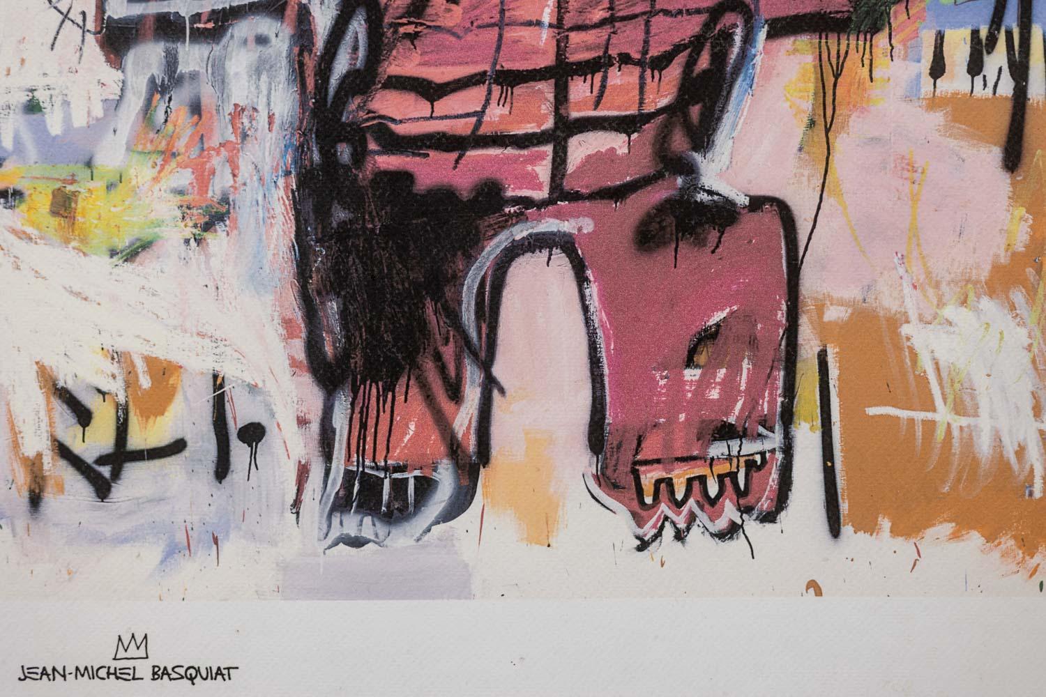 Oak Jean-Michel Basquiat. Numbered color silkscreen print. 1990s. For Sale