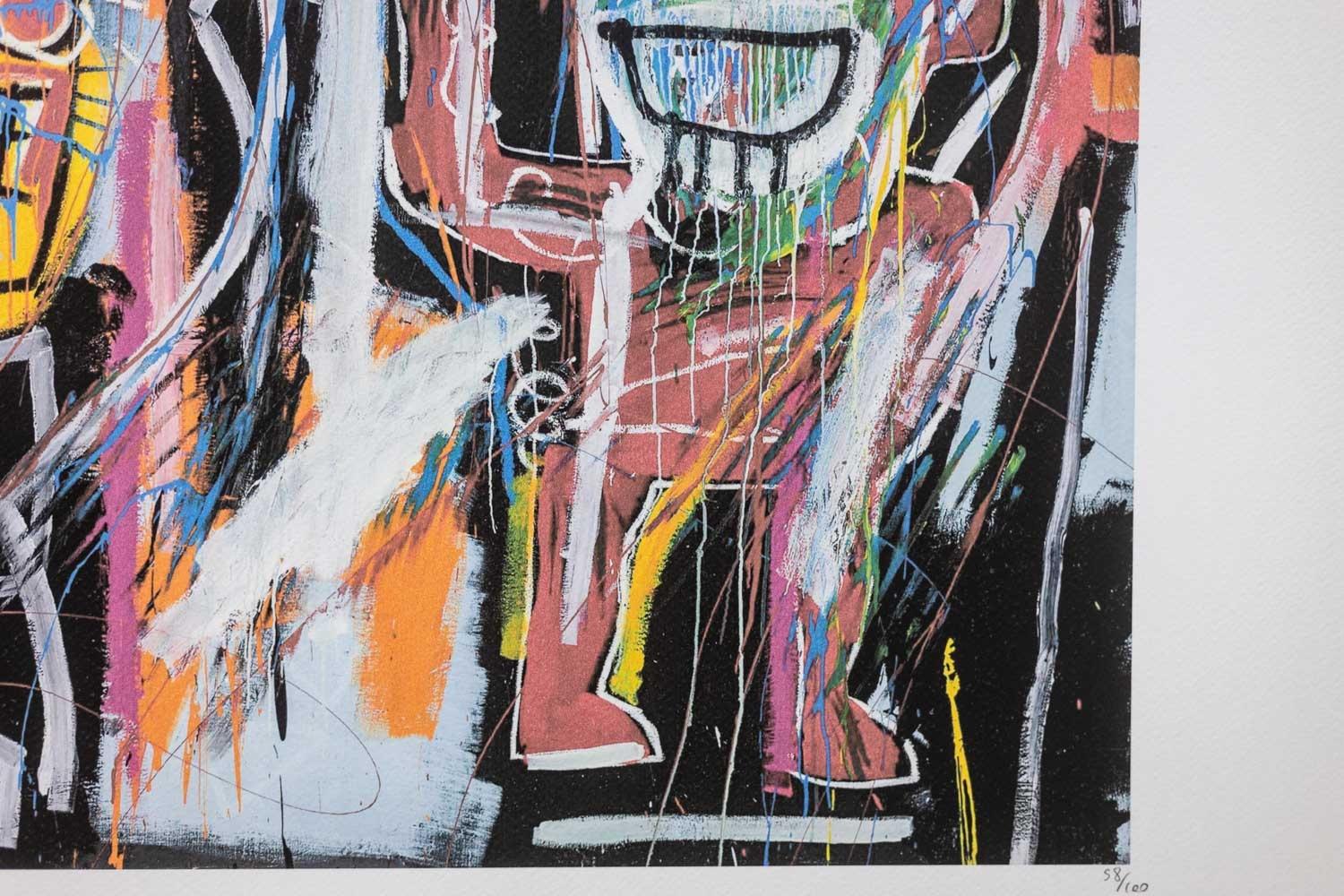 Jean-Michel Basquiat. Numbered color silkscreen print. 1990s. In Excellent Condition For Sale In Saint-Ouen, FR
