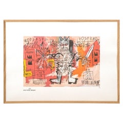 Jean-Michel Basquiat. Numbered color silkscreen print. 1990s.