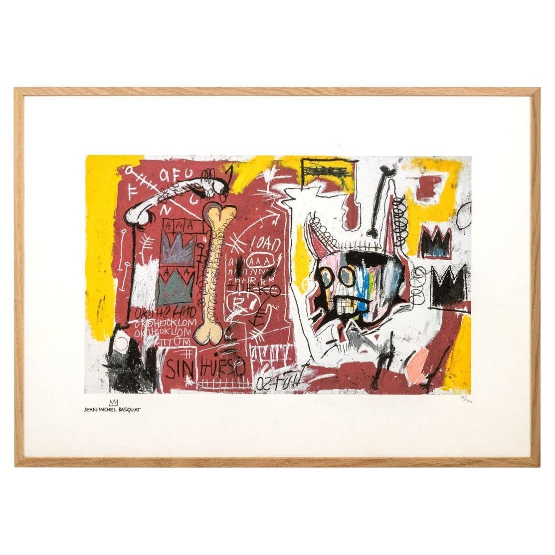 Jean-Michel Basquiat. Numbered color silkscreen print. 1990s.