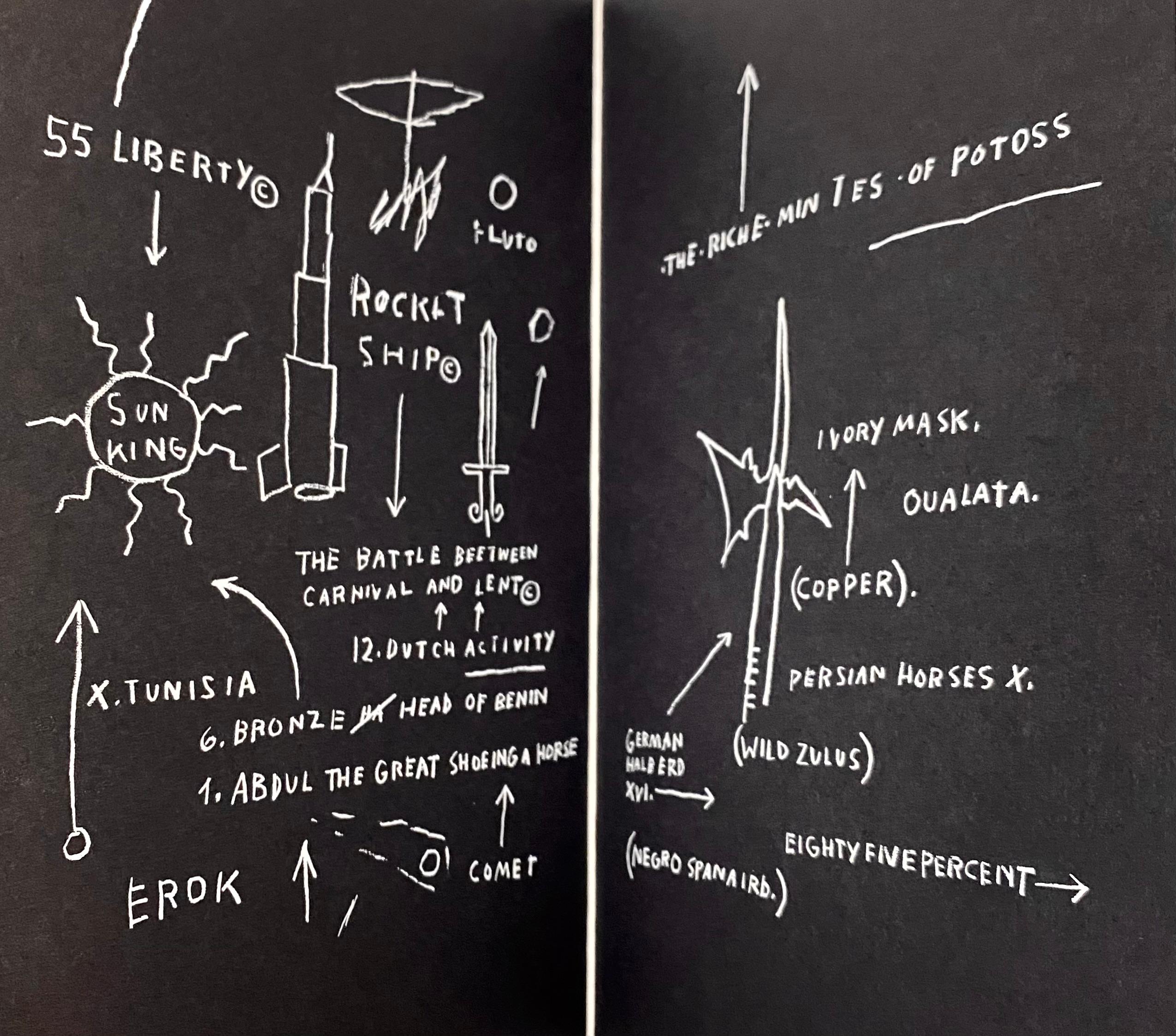 Jean-Michel Basquiat Die Pariser Rundschau:
1982 The Paris Review, mit einer Innenseite von Jean-Michel Basquiats 