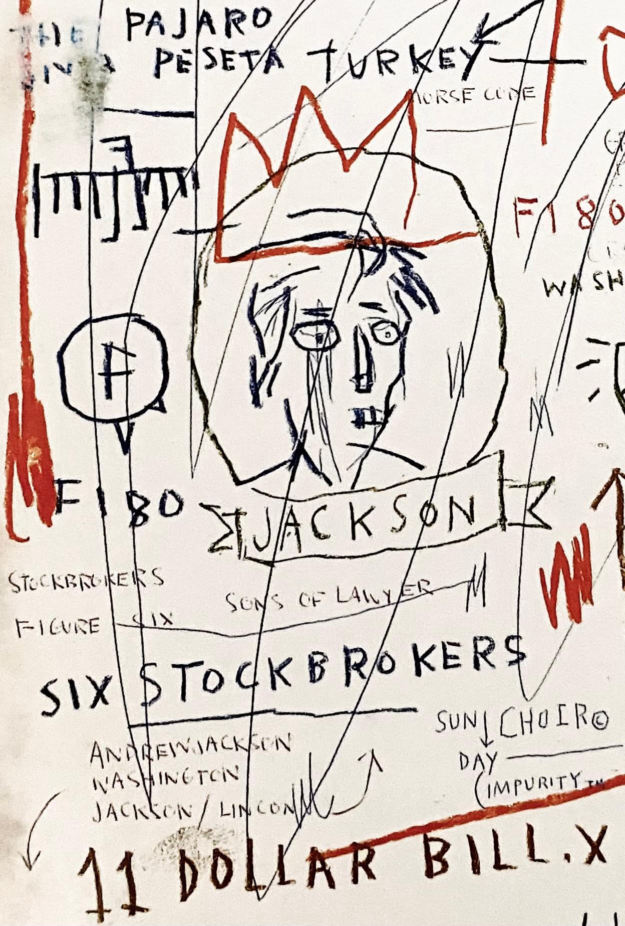 Jean-Michel Basquiat The Paris Review:
1989 The Paris Review book, featuring Jean-Michel Basquiat cover art. Imagery features a reproduction of Basquiat's (untitled) 1982 Jackson.

Offset lithograph on double sided art book. 
Measures approximately: