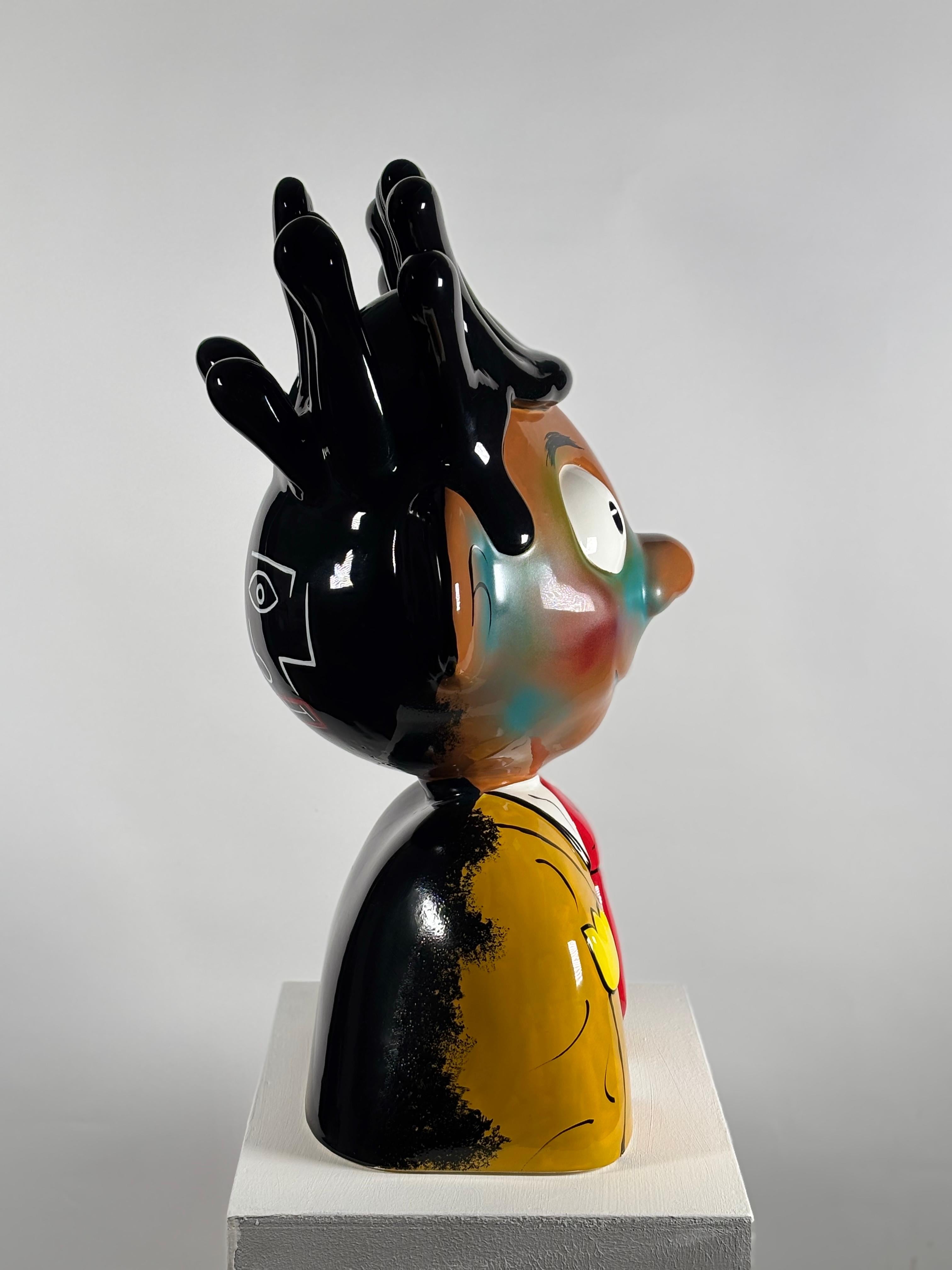 Modern Jean-Michel Ceramic Sculpture by Massimo Giacon for Superego Editions, Italy For Sale