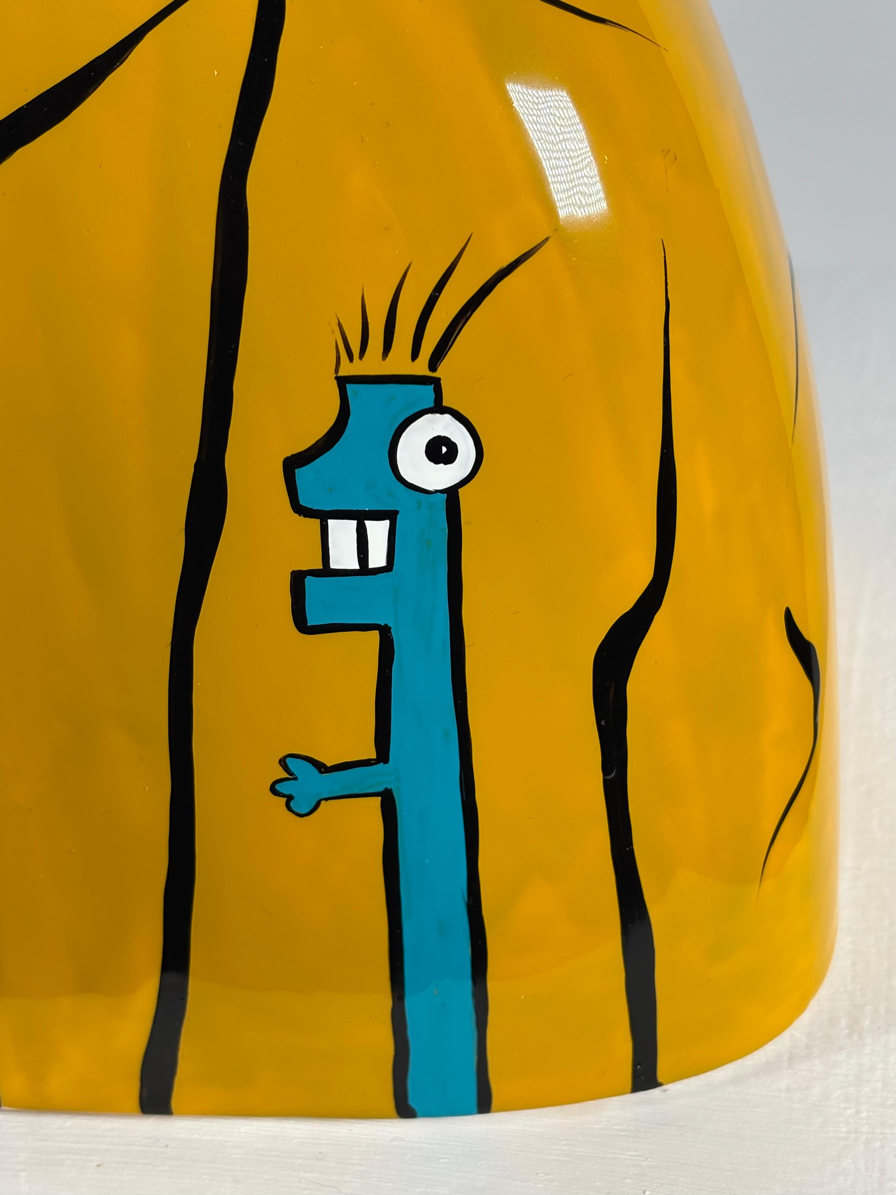 Enameled Jean-Michel Ceramic Sculpture by Massimo Giacon for Superego Editions, Italy For Sale
