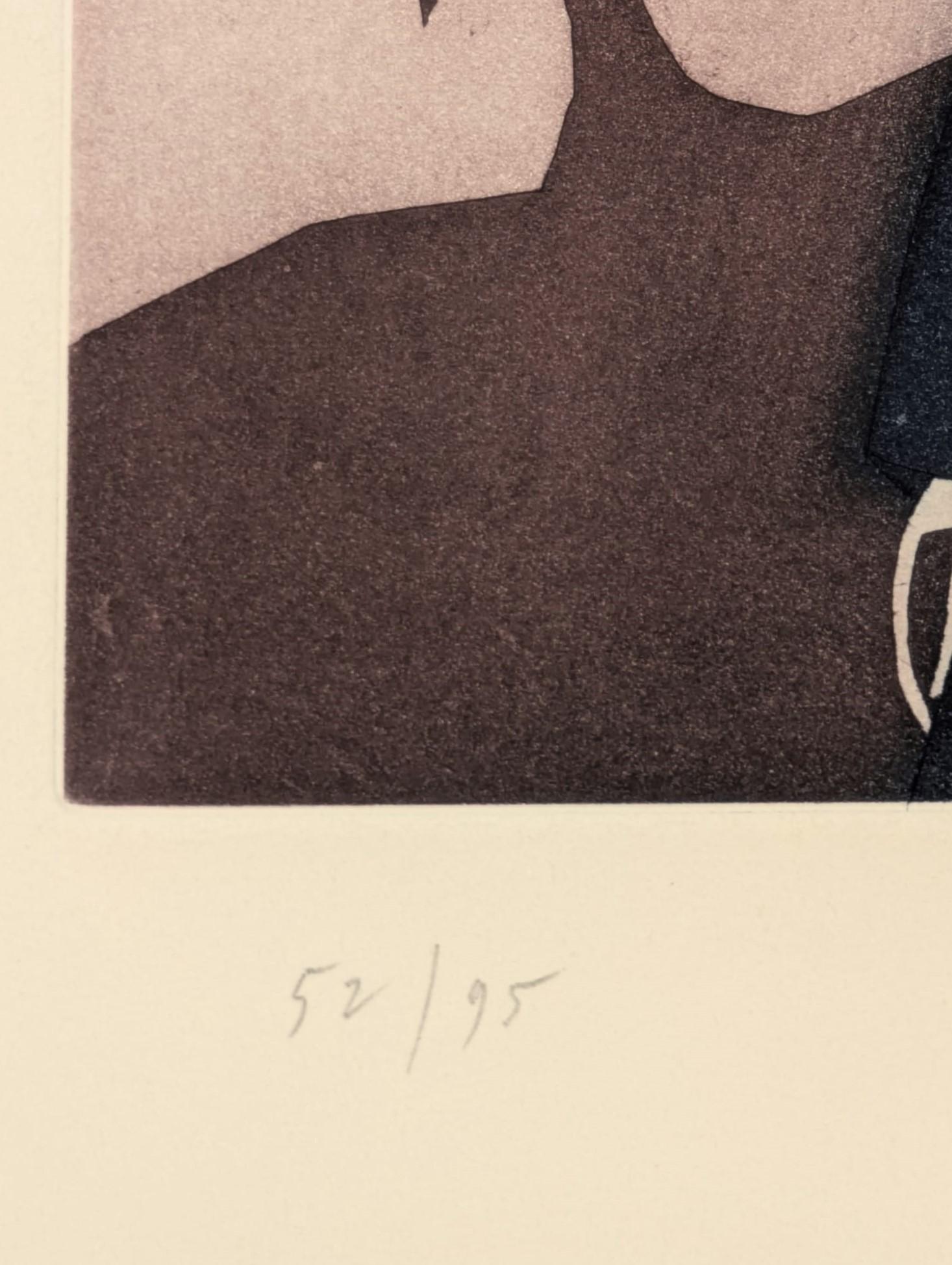 Etching and aquatint, 1974
Handsigned by the artist in pencil and numbered 52/95
Publisher : Éditions A. Sauret (Monte-Carlo)
Printer : Claude Manesse (Paris)
65.00 cm. x 49.50 cm.  25.59 in. x 19.49 in. (paper)
43.00 cm. x 32.70 cm.  16.93 in. x