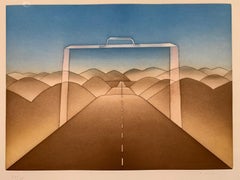 Retro The Suitcase (surrealist landscape)